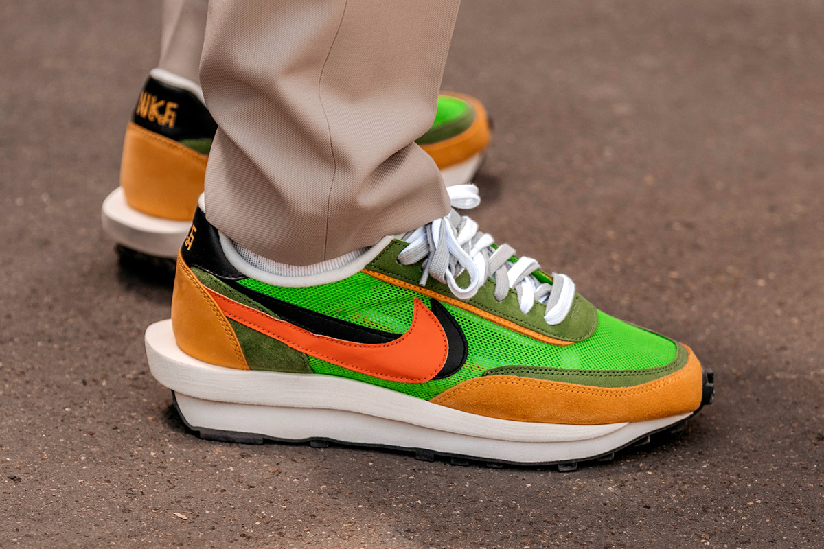 A$AP Rocky Shines Bright in Neon Green Louis Vuitton Sneakers & So Many  Patterns Shopping in NY