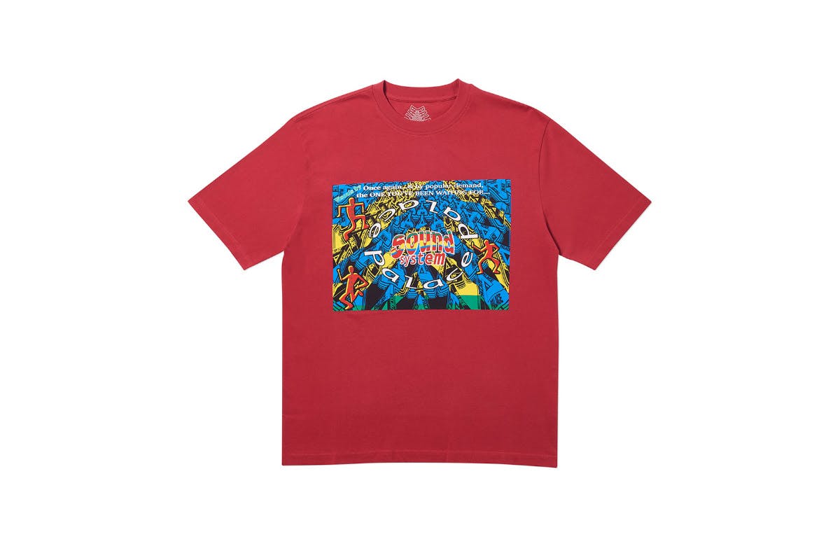 Palace 2019 Autumn T Shirt Sound Mate dark red