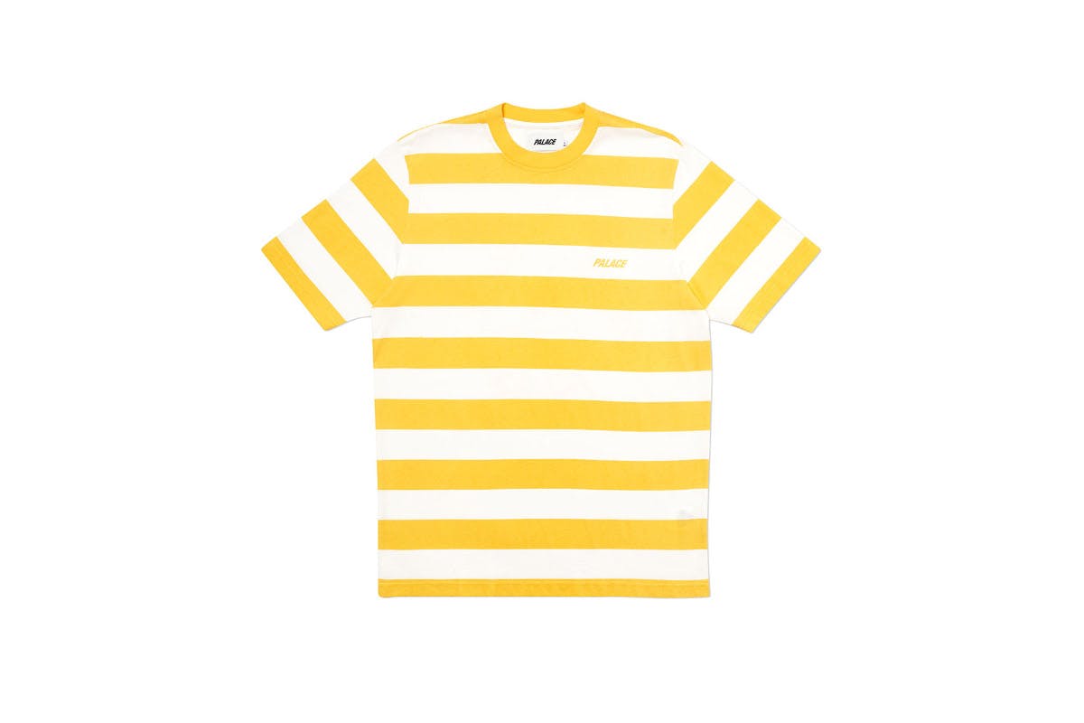 Palace 2019 Autumn T Shirt Heavy Stripe yellow front