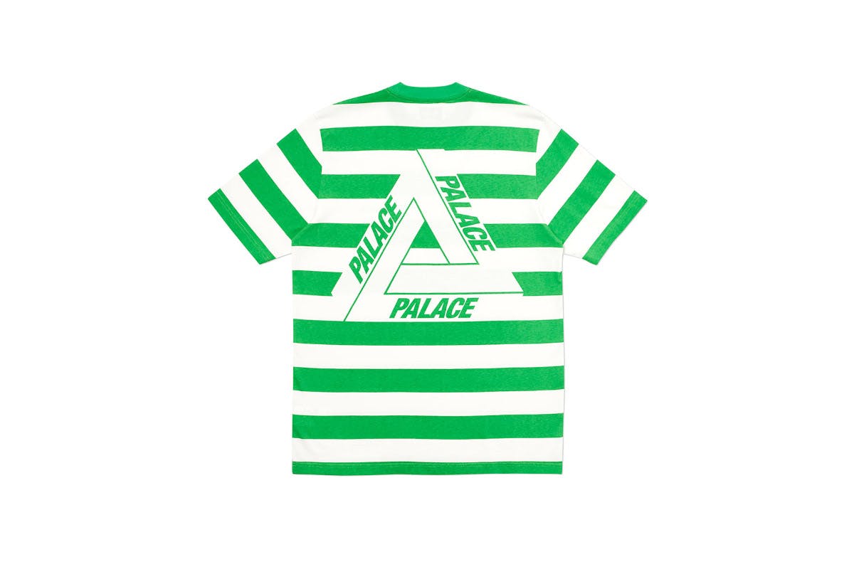 Palace 2019 Autumn T Shirt Heavy Stripe green back