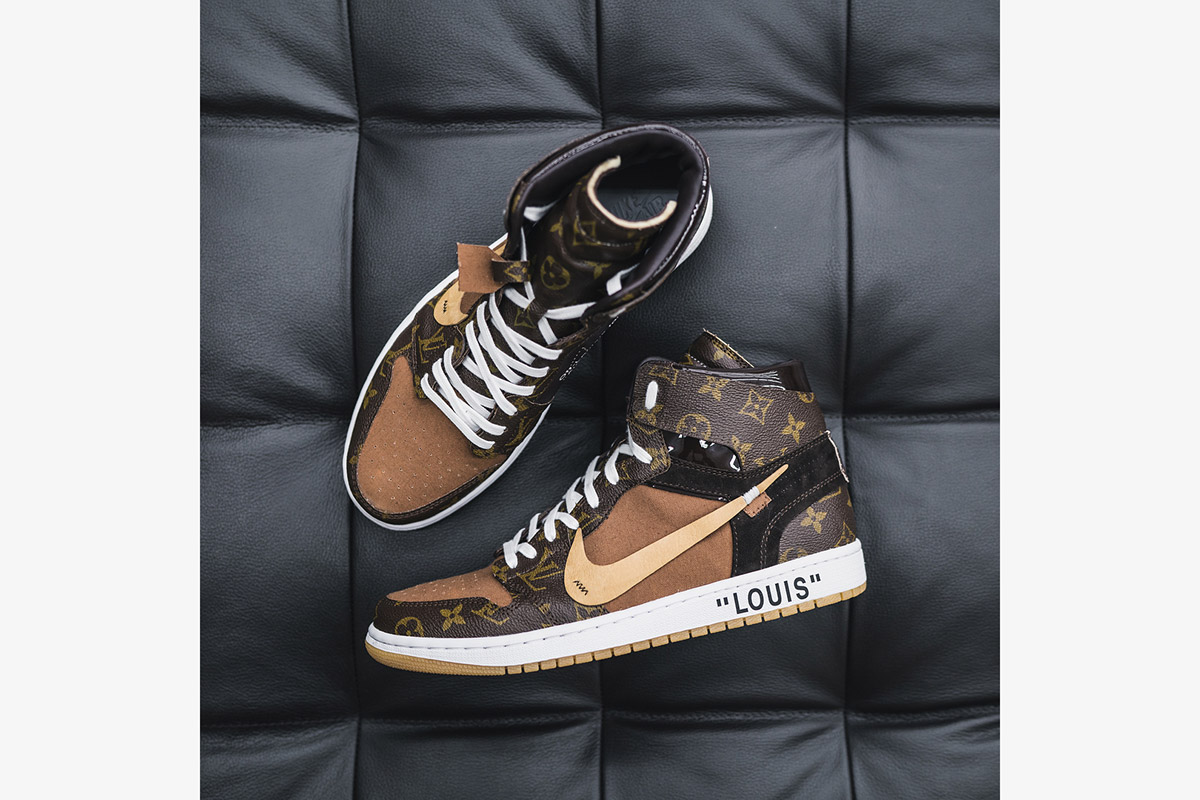 Off-Louis LV Design on Nike Air Jordan 1 High