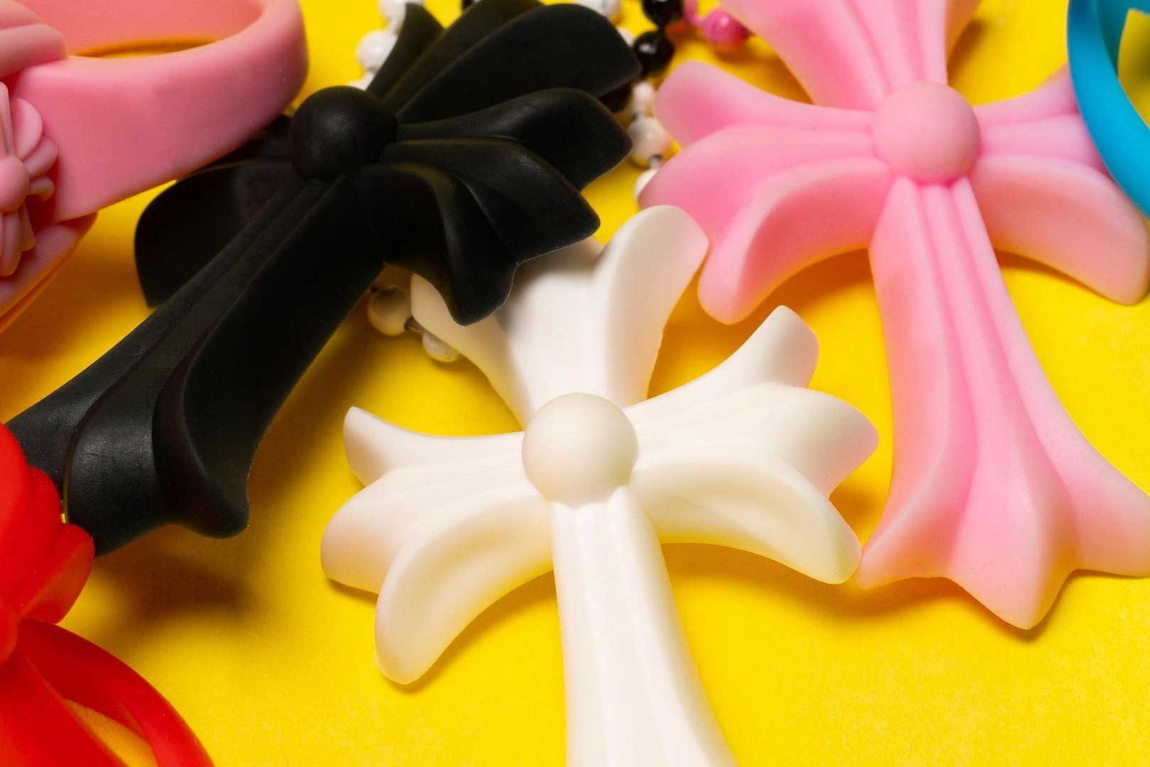 Chrome Hearts Pink Silicone Cross Necklace | Instagram