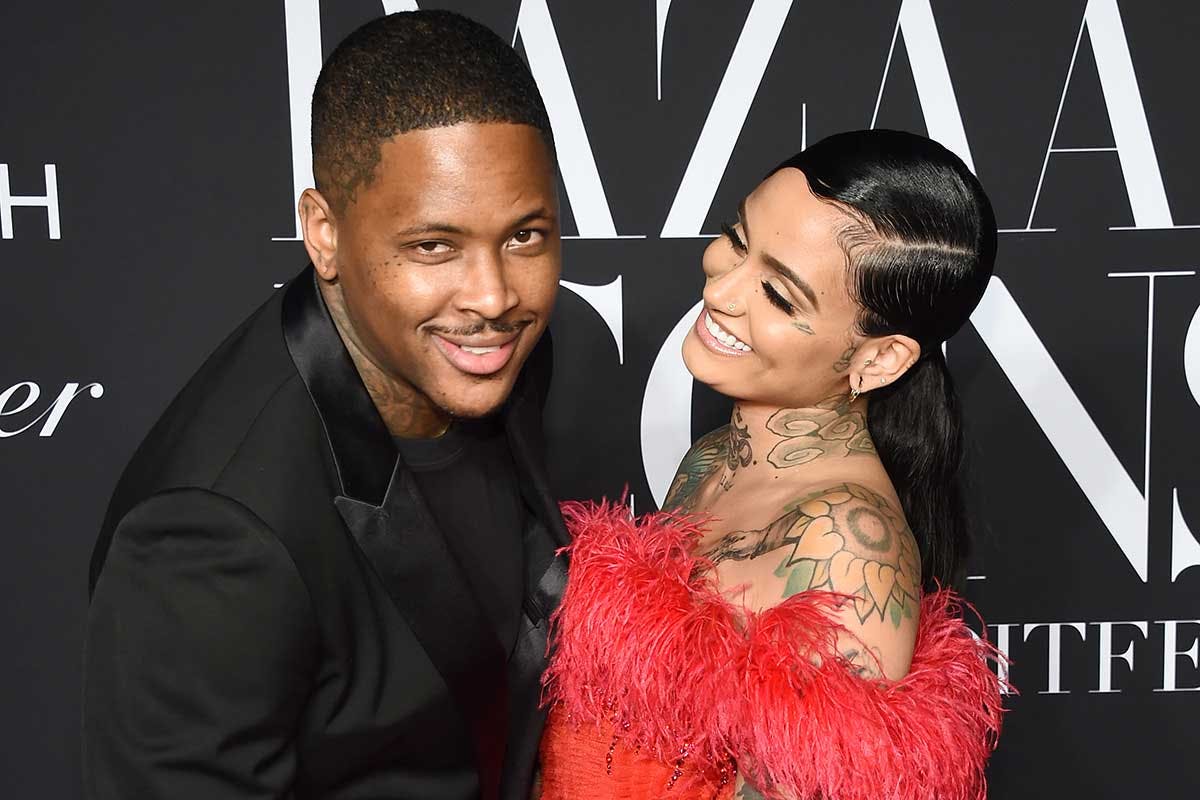 YG and Kehlani smiling on the red carpet