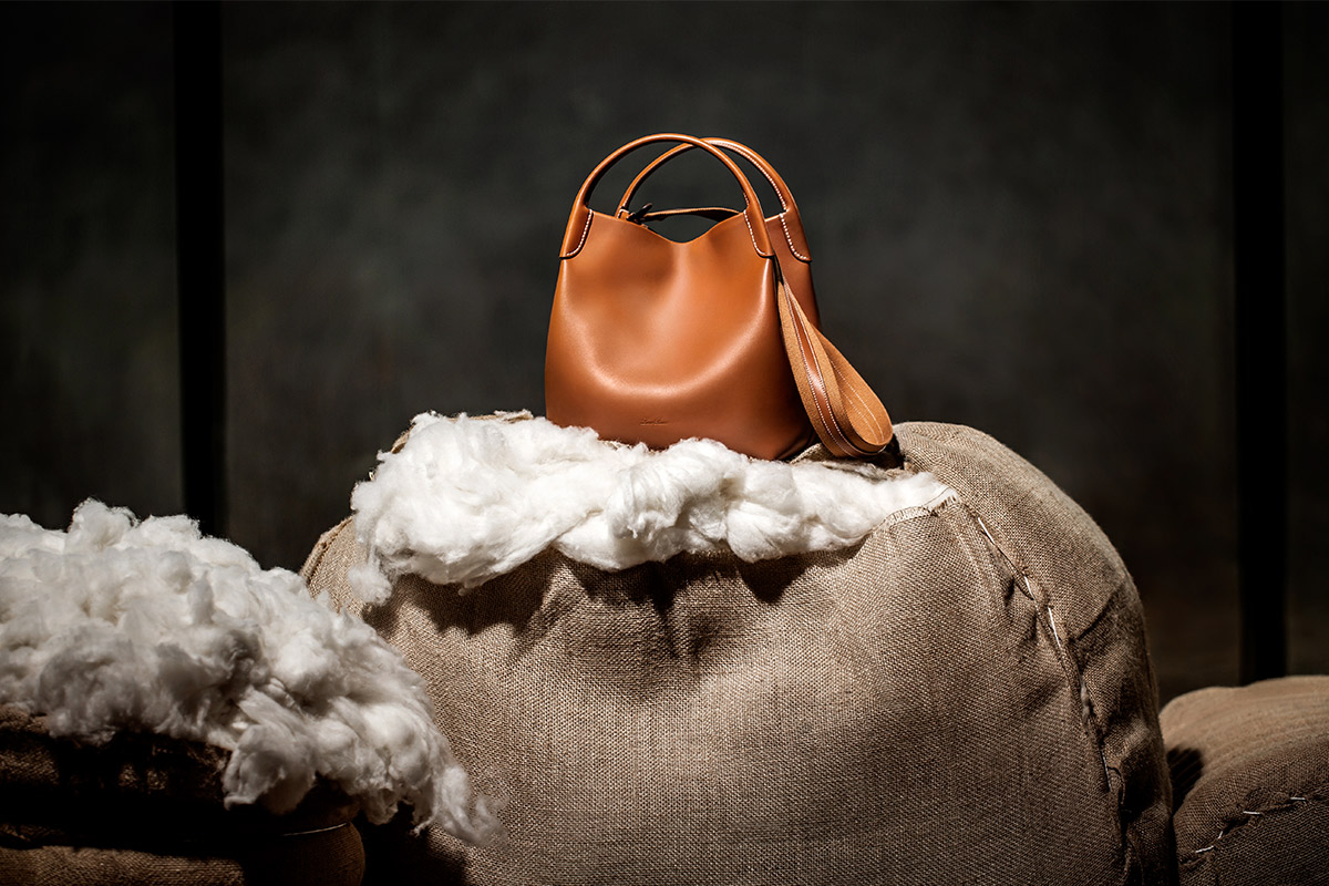 Micro Bale Bag in Calfskin Warm Tan