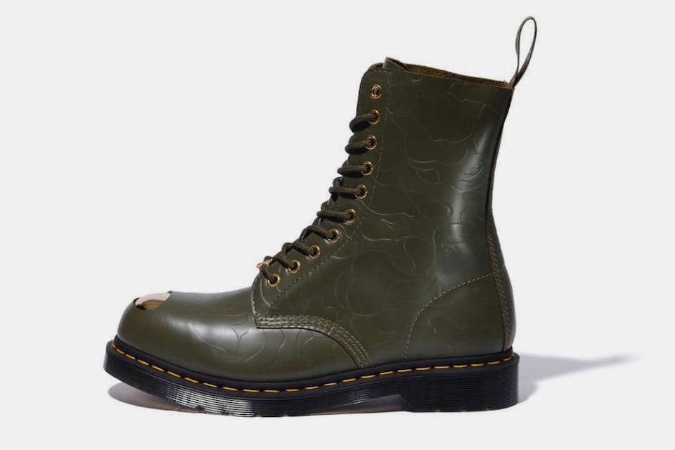 BAPE x Dr. Martens Gold Steel Toe Boots Release Date Pricing More Info