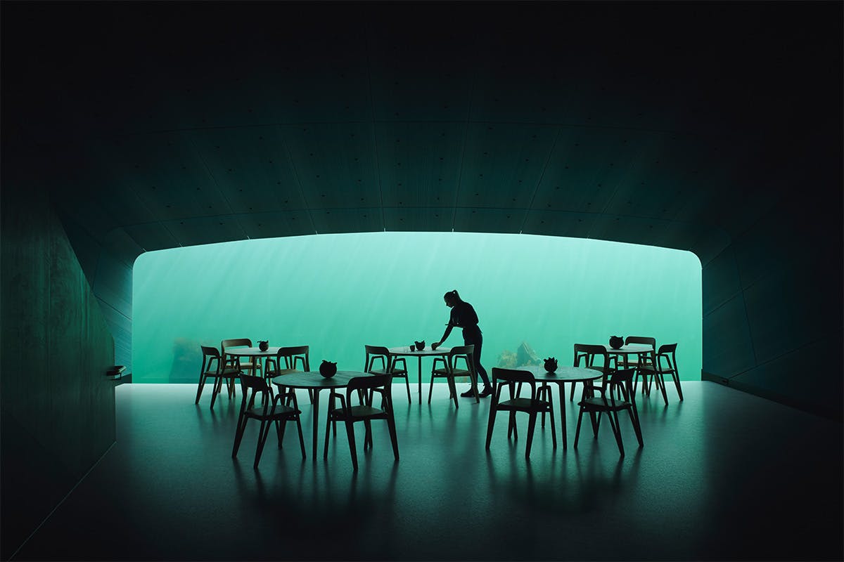 underwater restaurant europe snohetta opens Snøhetta