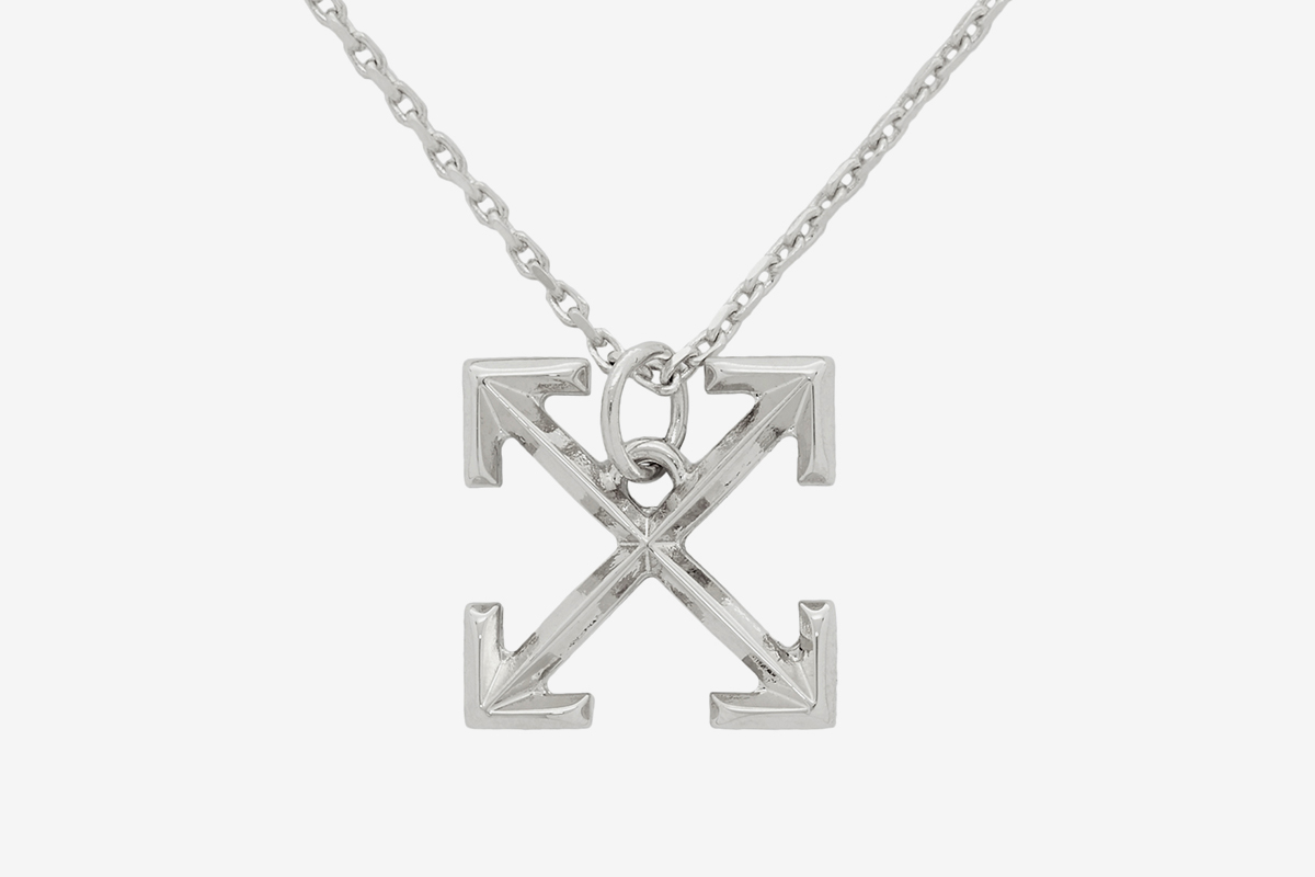 Off-White c/o Virgil Abloh 'Off' Cross Pendant Necklace - Silver
