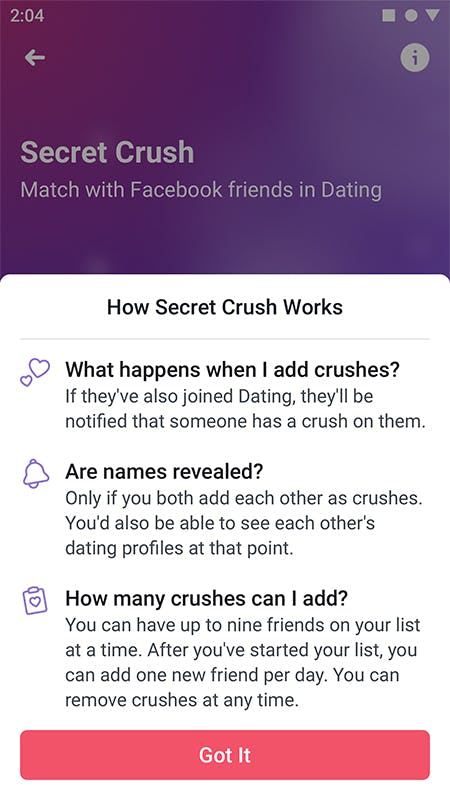 facebook secret crush