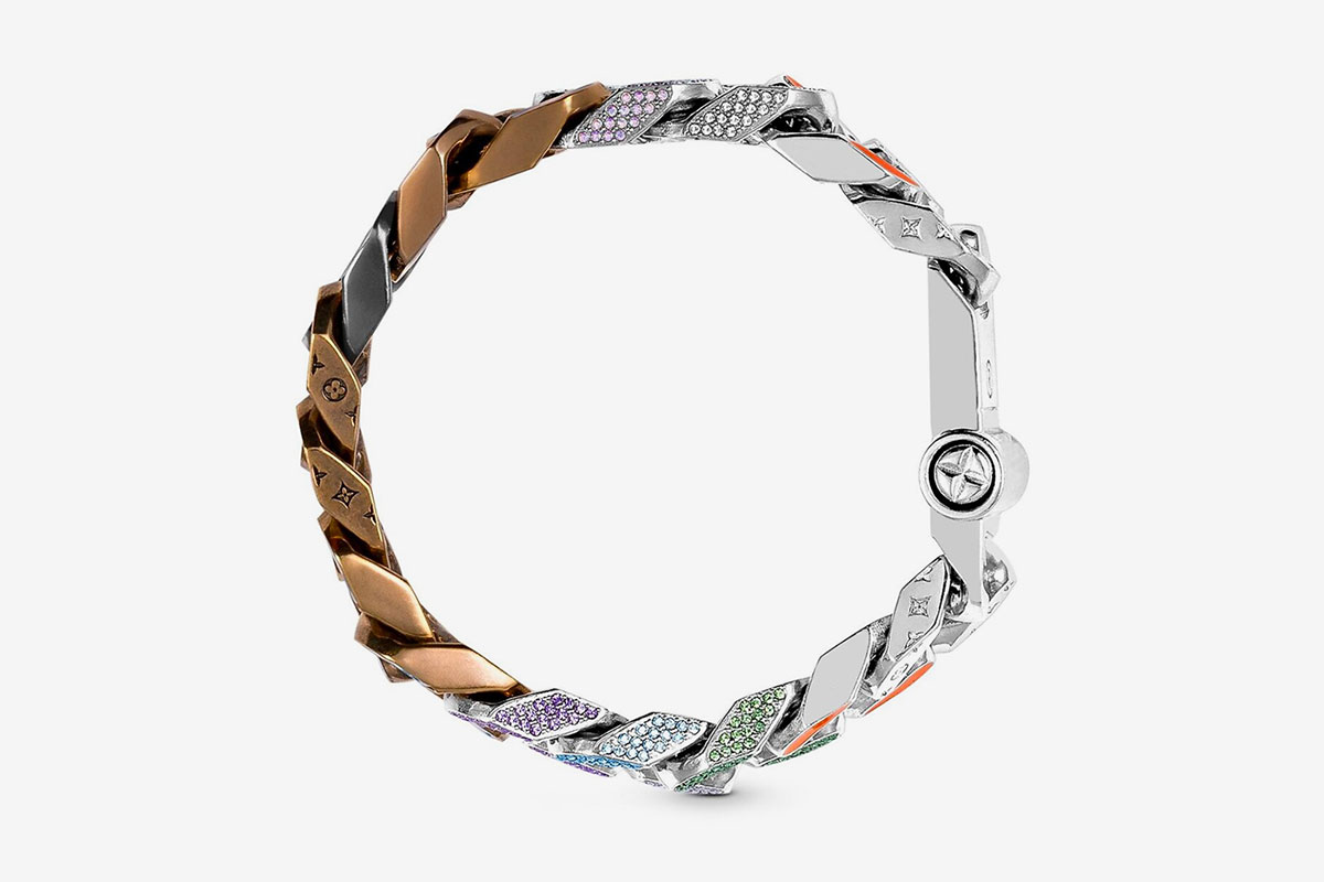 $2200 Louis Vuitton Men's Bracelet made of WHAT? Chain Link Patches  Bracelet REVIEW (Virgil)! 