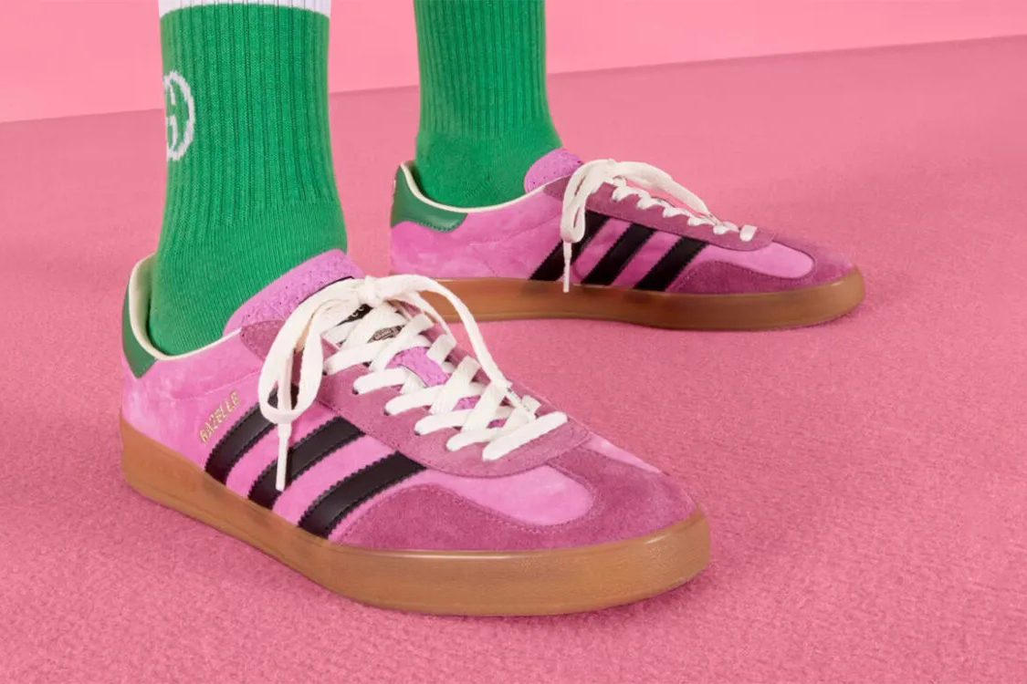 Afgrond marketing In dienst nemen adidas x Gucci Collab Drops Gazelle Sneakers, Shoes, Clothes