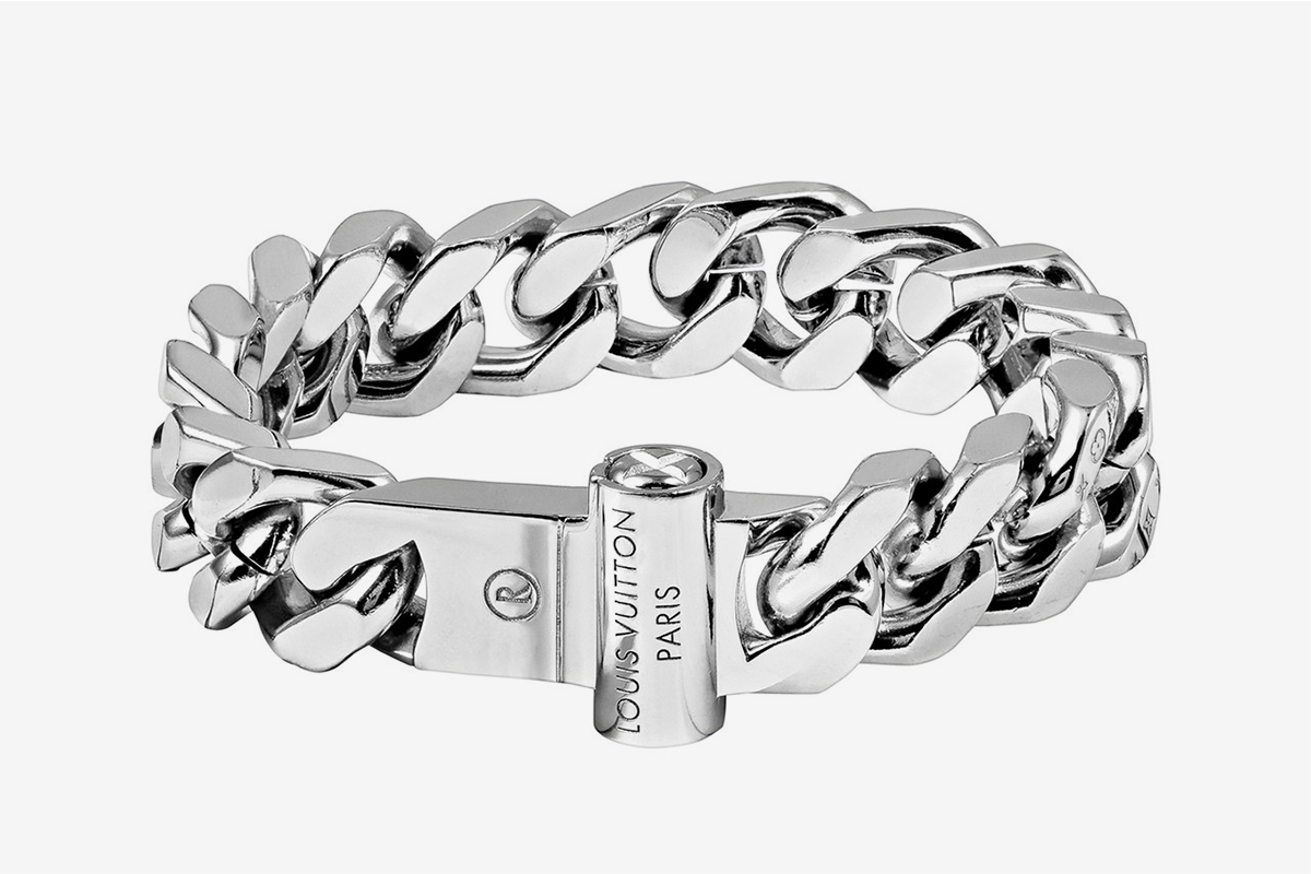 Louis Vuitton patches chain link bracelet Cuban chain style