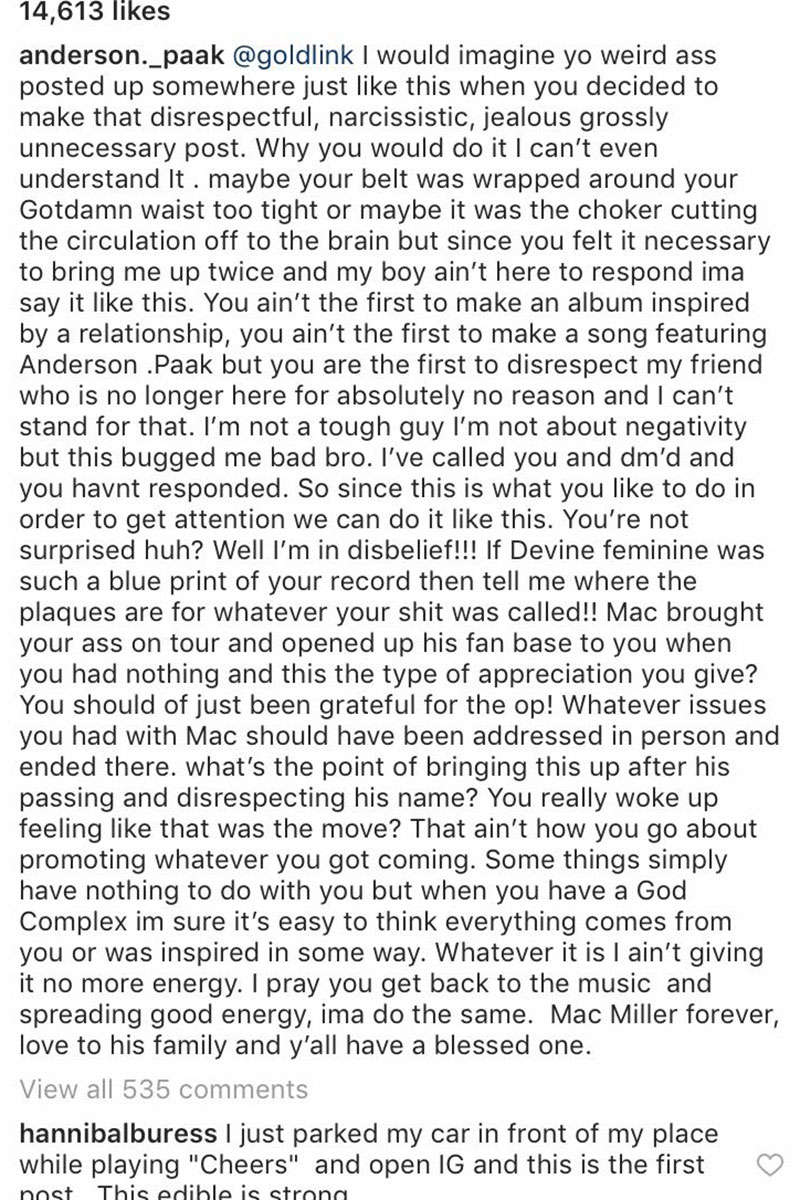 GoldLink Explains his Mac Miller Comments After Fan Backlash