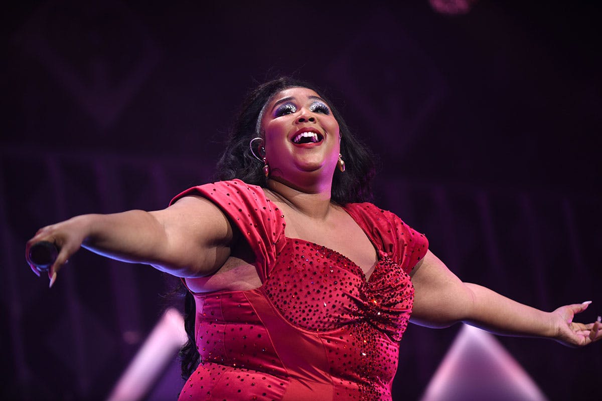 Lizzo performing at iHeart Radio's Jingleball 2019