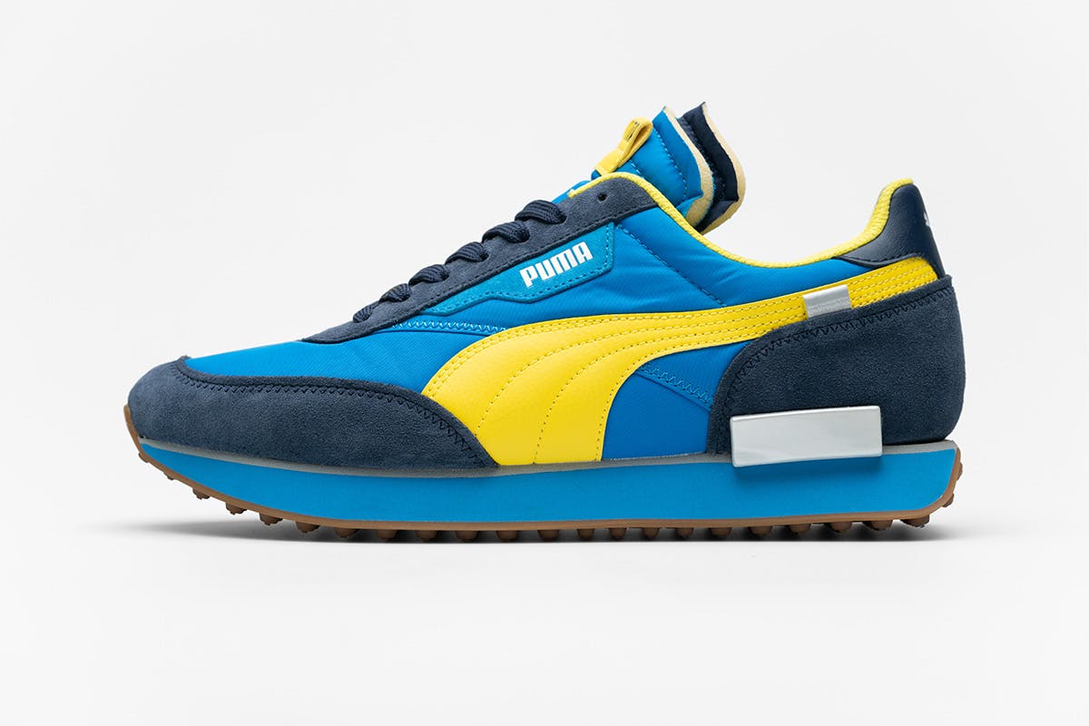 Blue and yellow Future Rider PUMA shoe