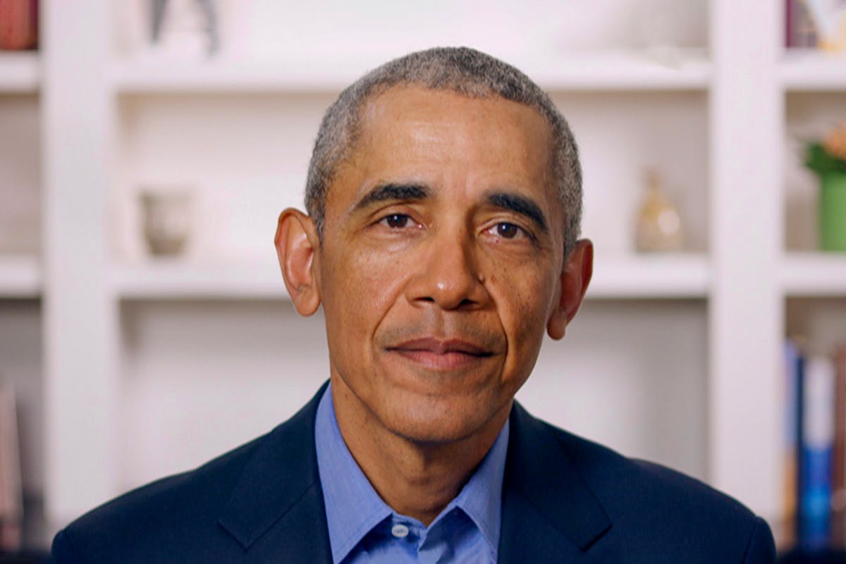 Former President Barack Obama speaks during Graduate Together