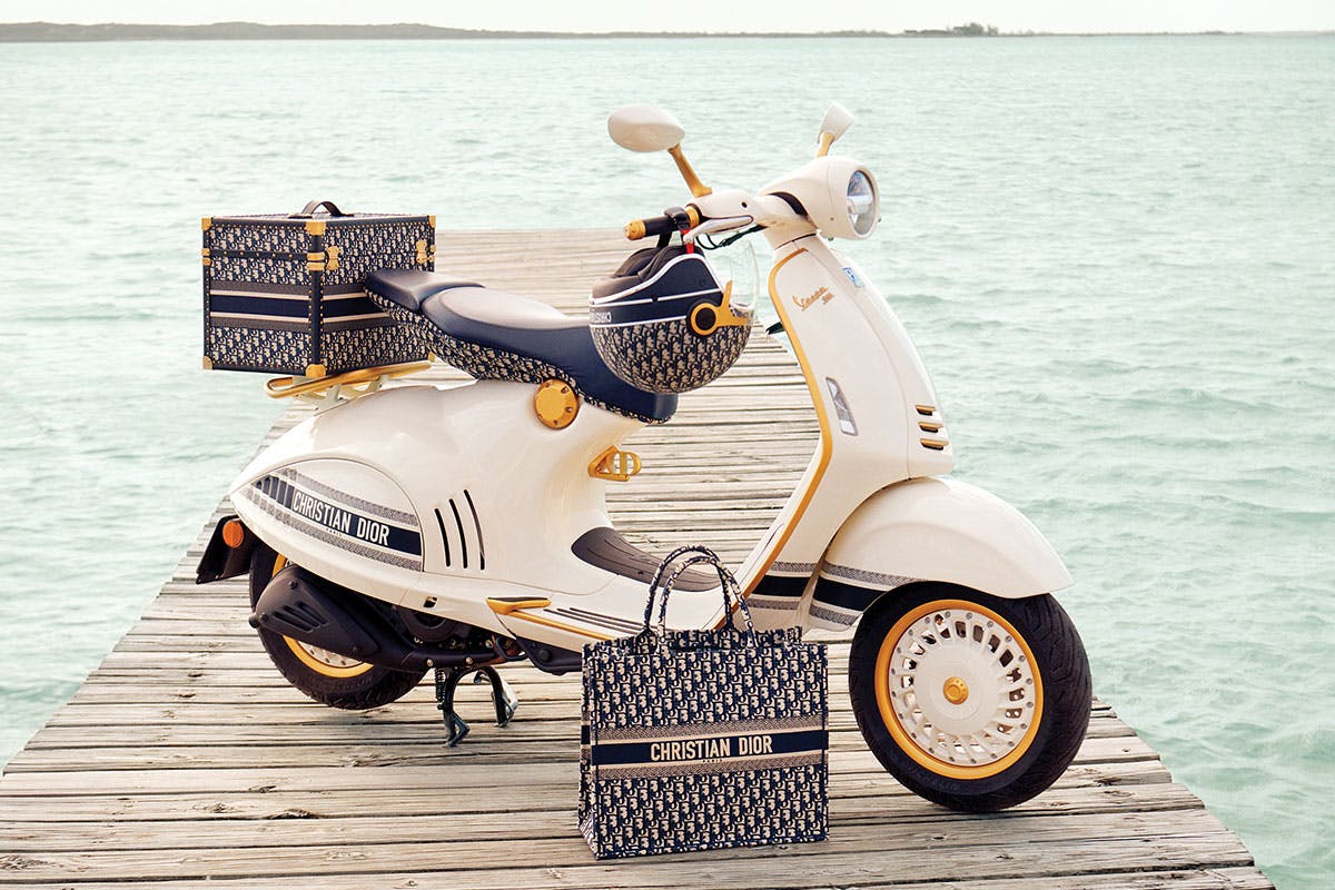 Dior x Vespa scooter