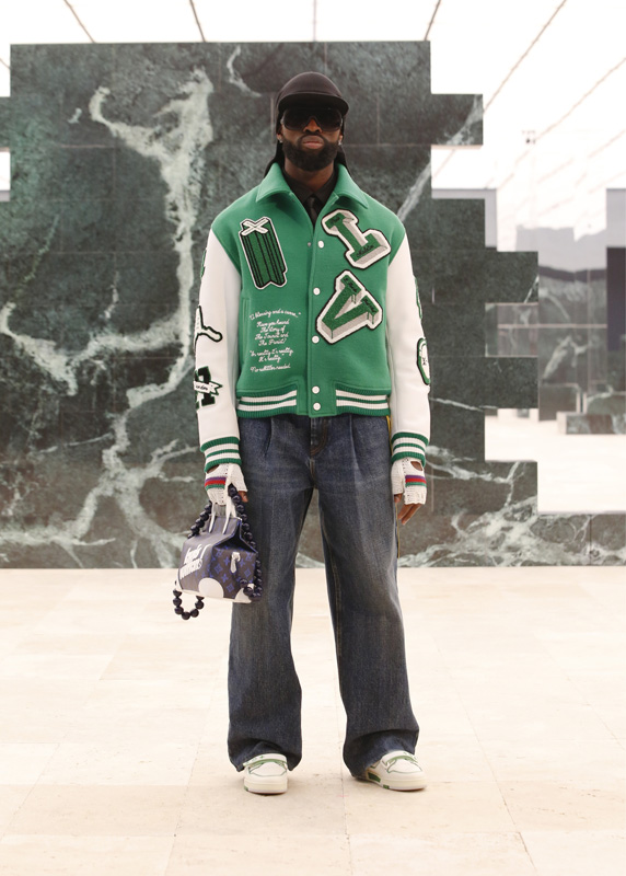 Shop Louis Vuitton 2021-22FW Varsity leather jacket by
