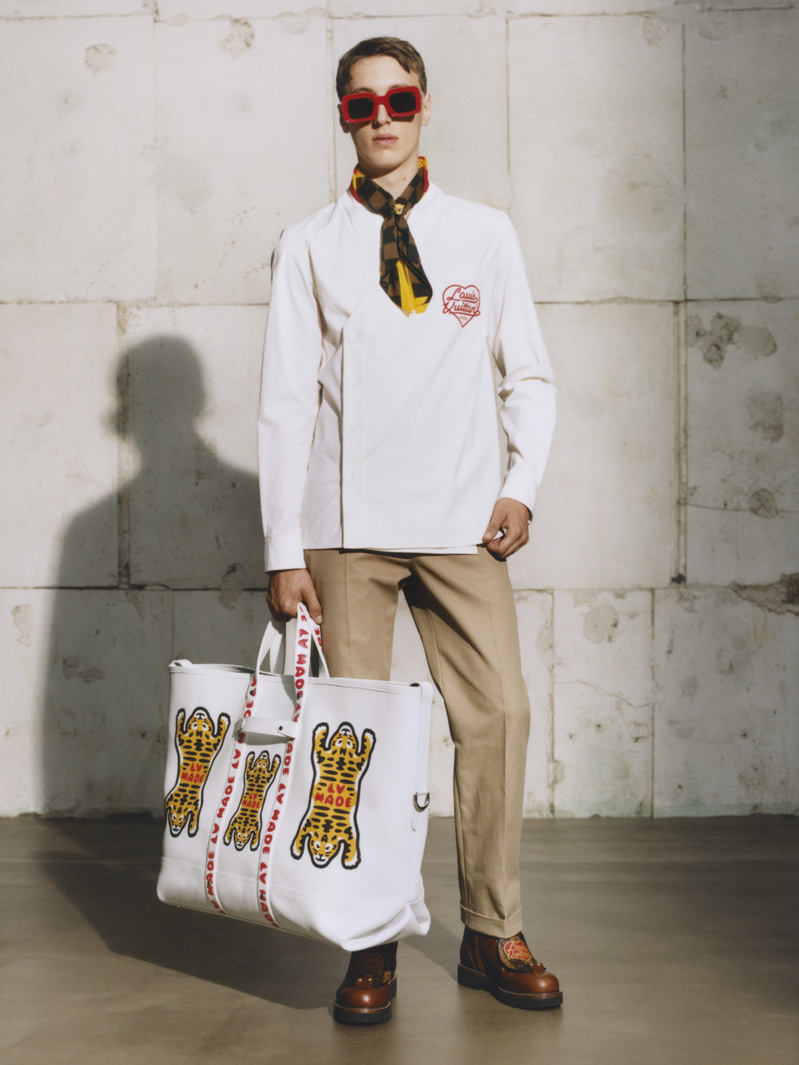 Men's Louis Vuitton x NIGO2 Crossover LV2 SS22 Cartoon Printing Cozy Short Sleeve White RM221M-F96-HMN04W US M