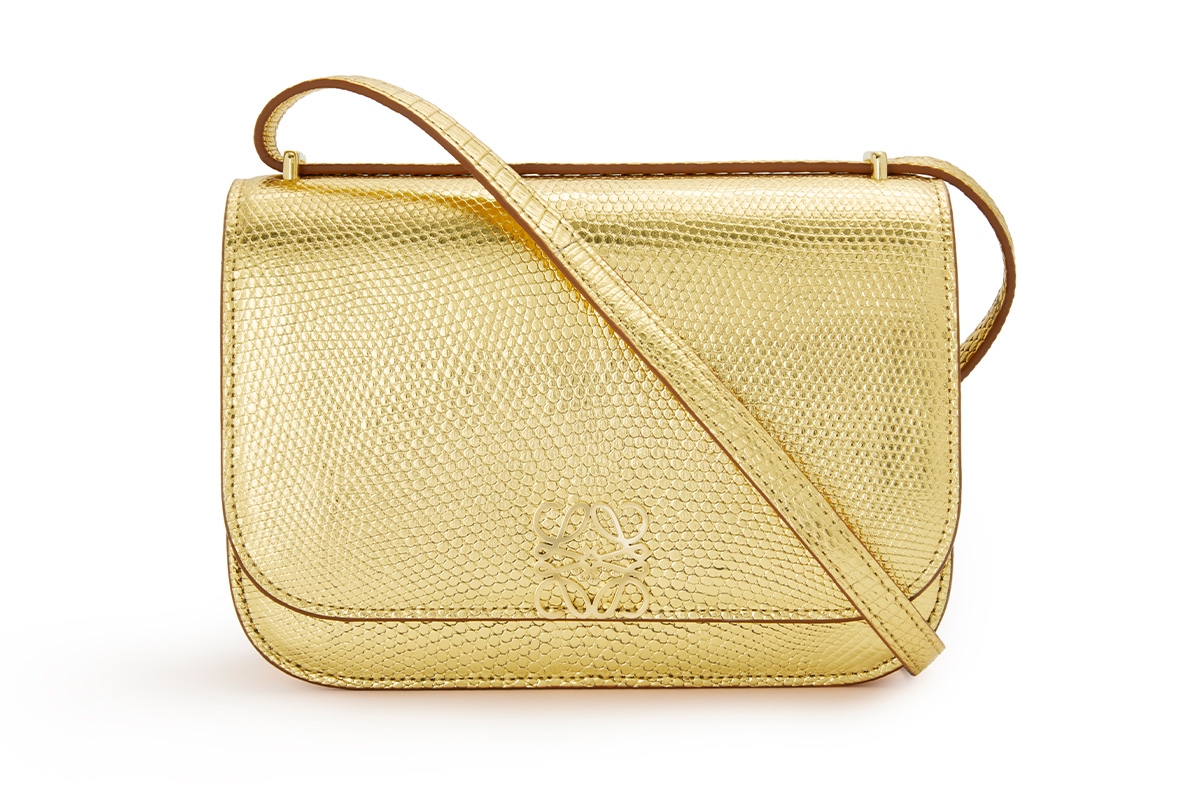 LOEWE - Goya bag crafted in silk tan leather. Discover the