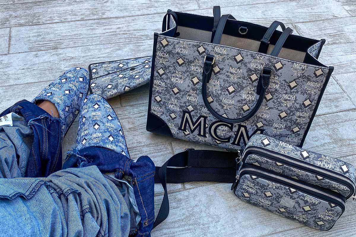 MCM Vintage Jacquard Tote Bag