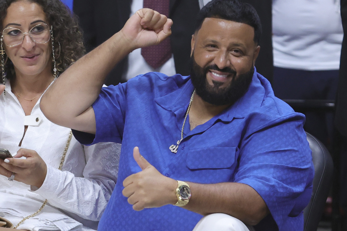 DJ Khaled Sits Courtside in Louis Vuitton x Nike Air Force 1s