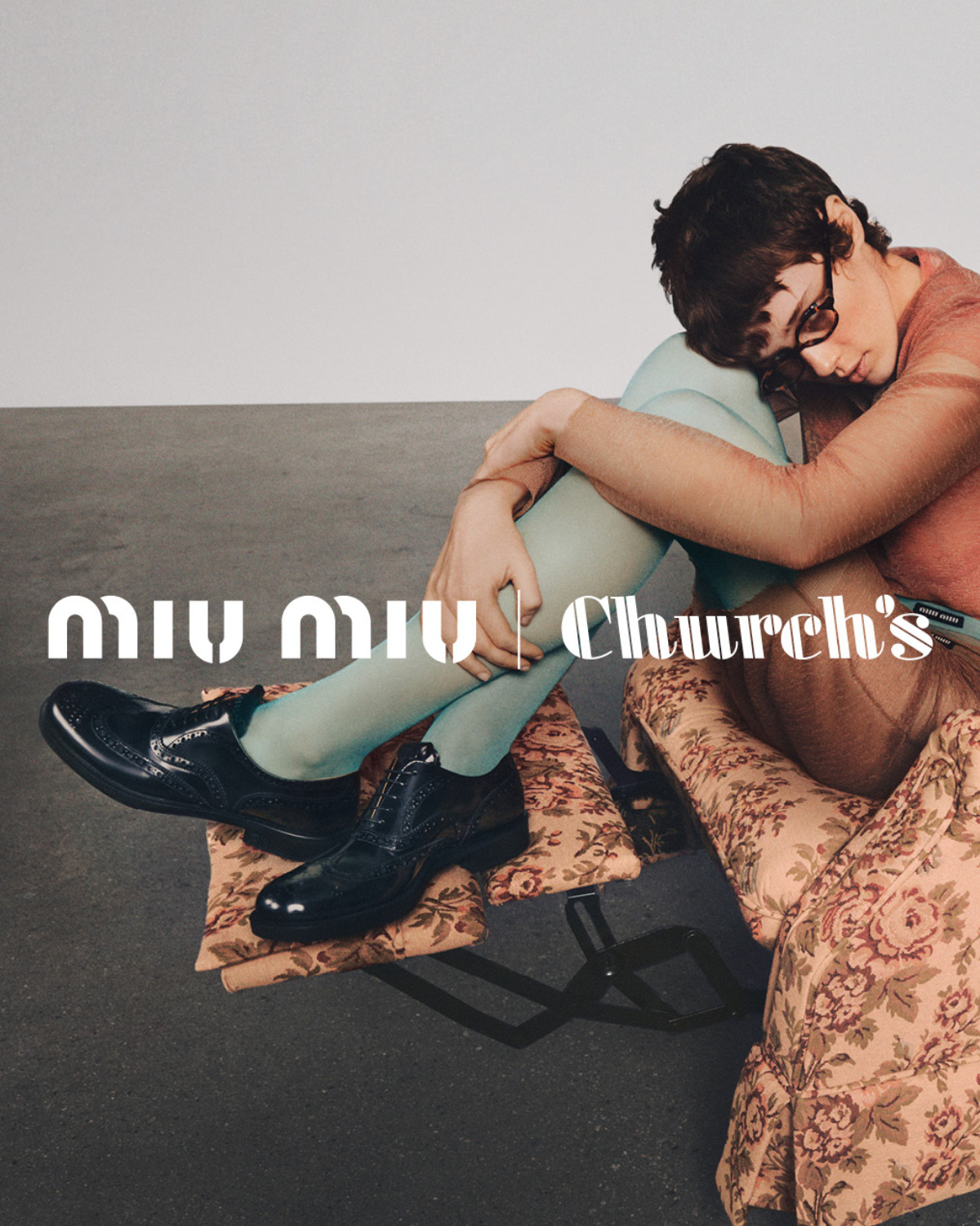 Miu Miu X Church's Almond In Black