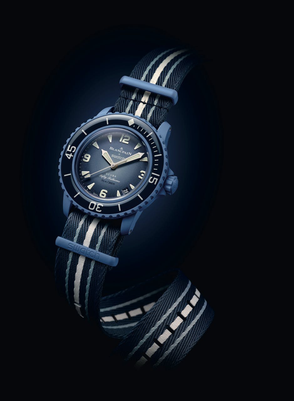 Swatch & Blancpain's Bioceramic Scuba Fifty Fathoms diving watch collaboration, designed in homage to the planet's five oceans