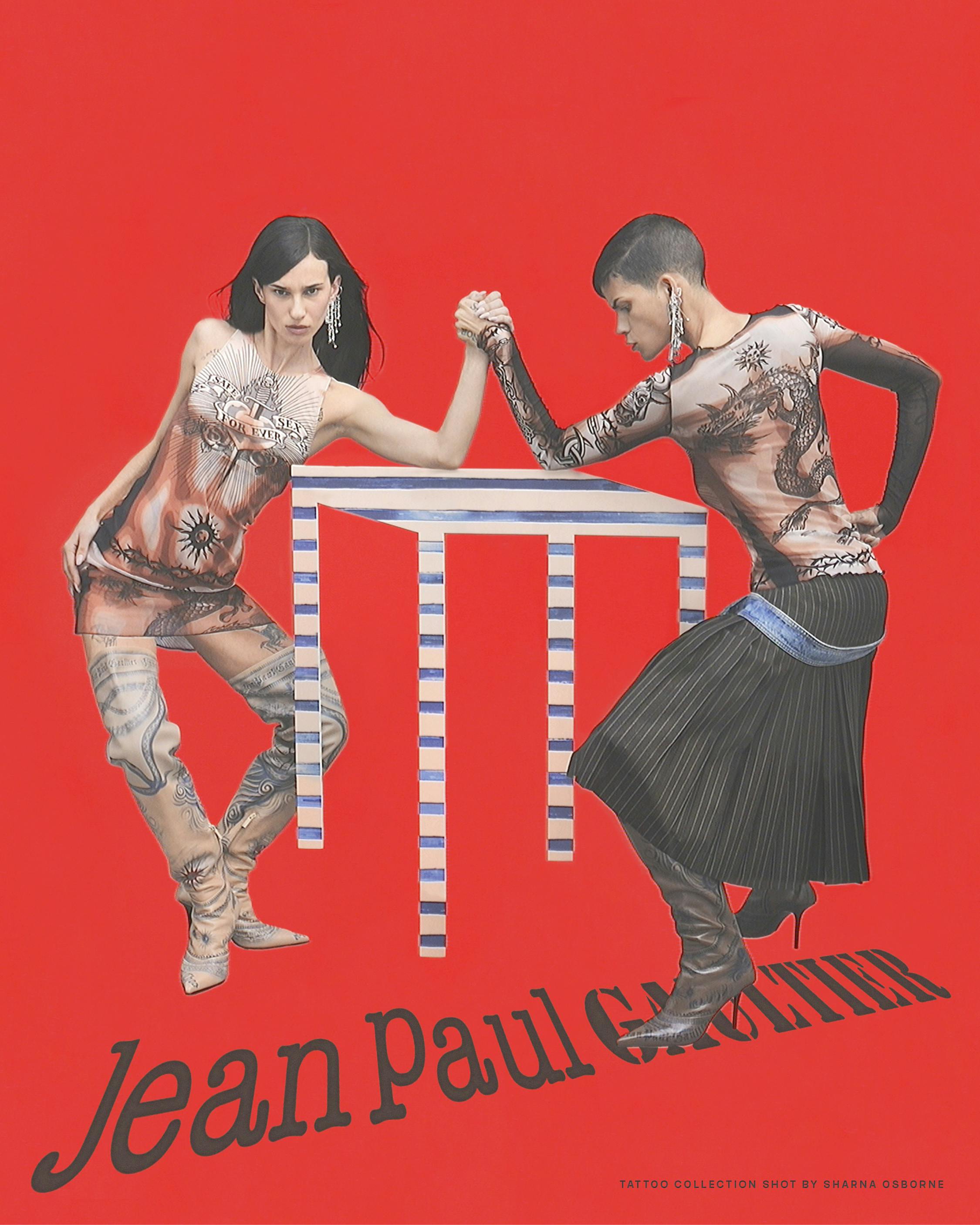 Jean Paul Gaultier mesh tattoo