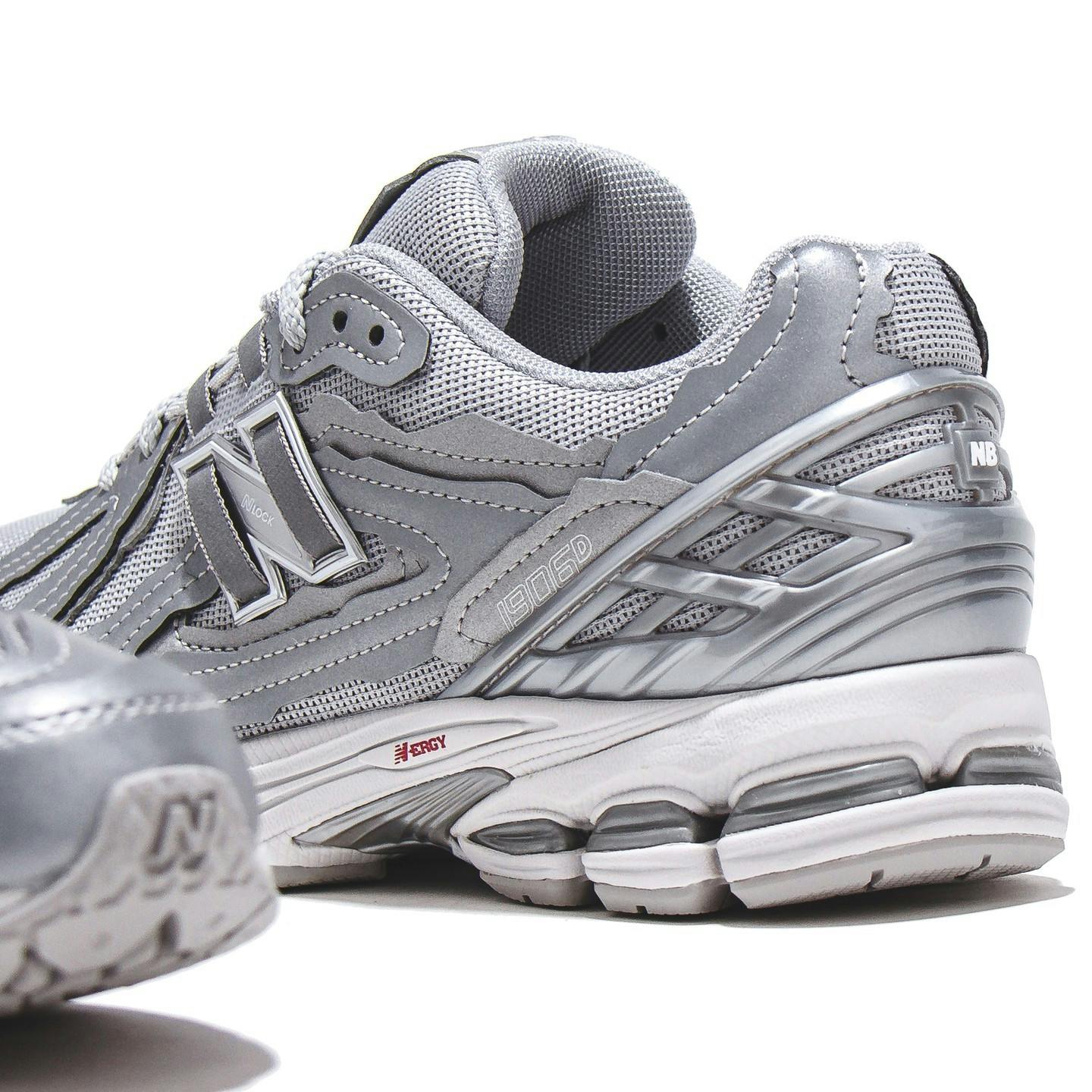 New Balance's 1906r Protection pack sneaker in a metallic silver colorway