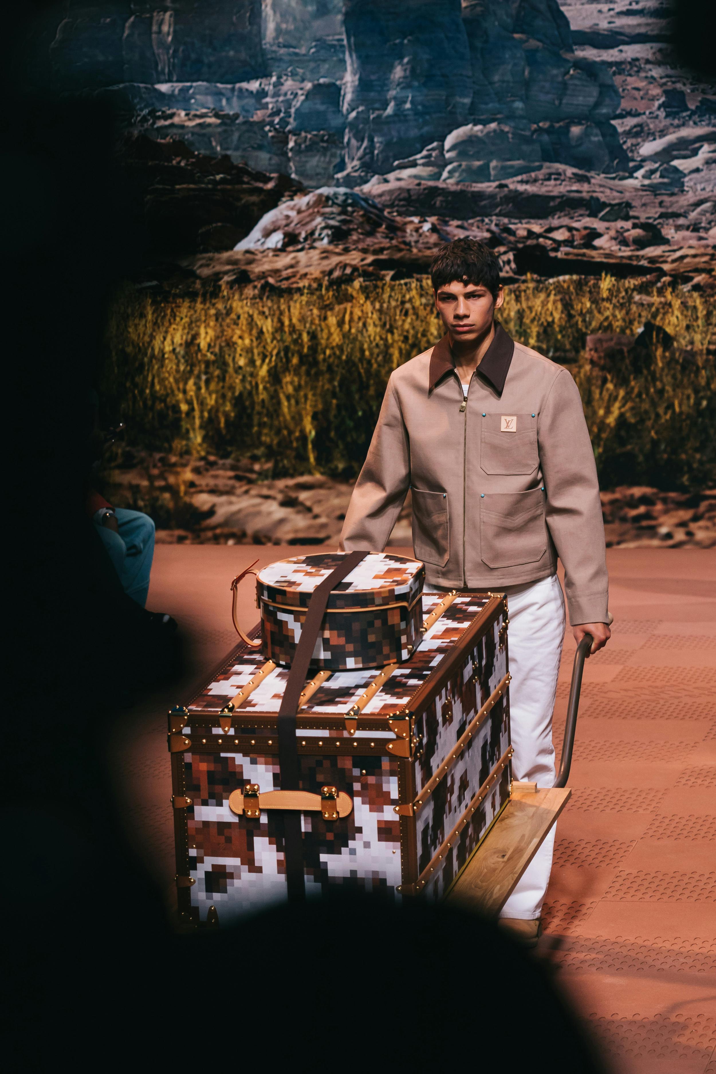 Models wear Pharrell's Louis Vuitton FW24 menswear collection