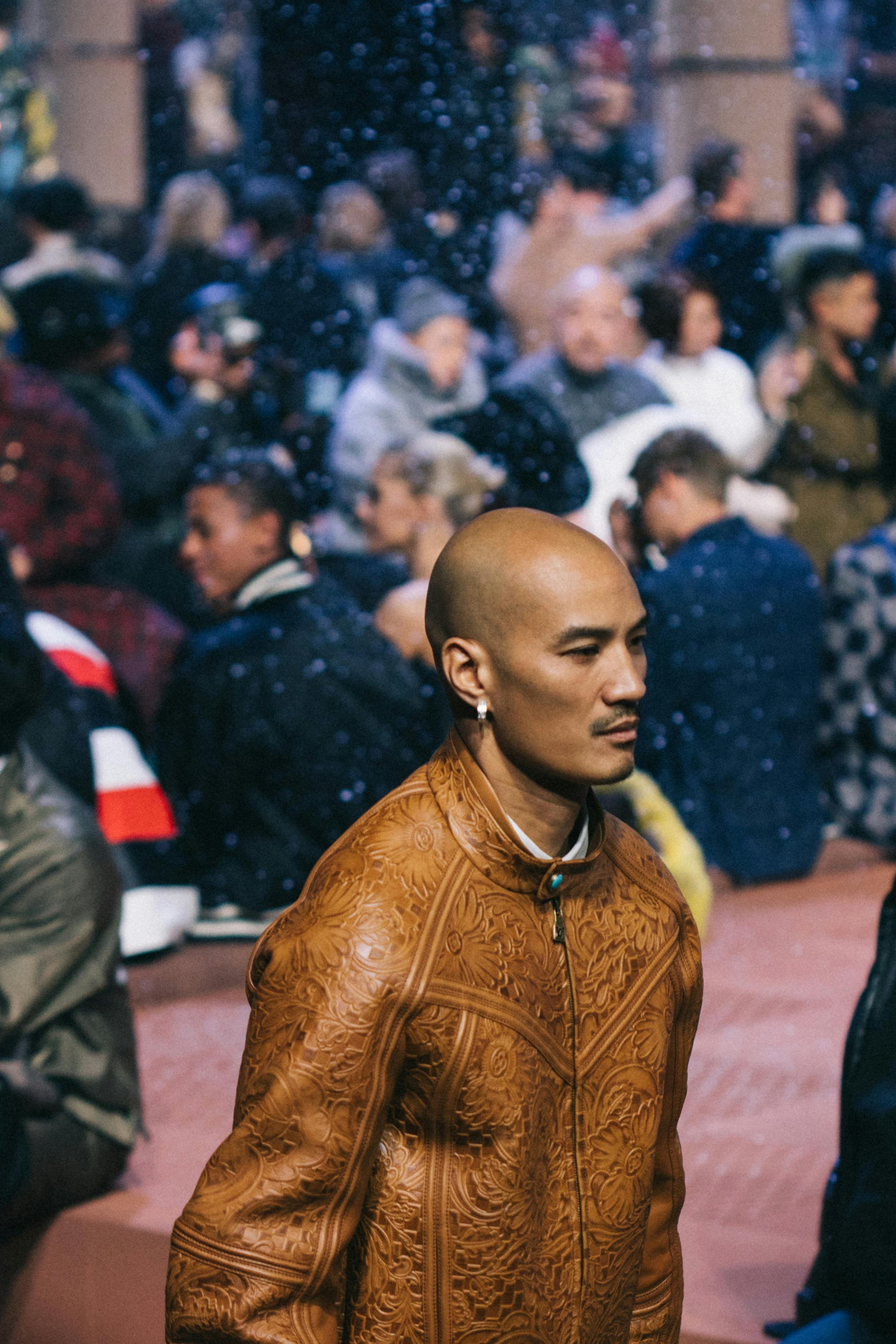 Models wear Pharrell's Louis Vuitton FW24 menswear collection