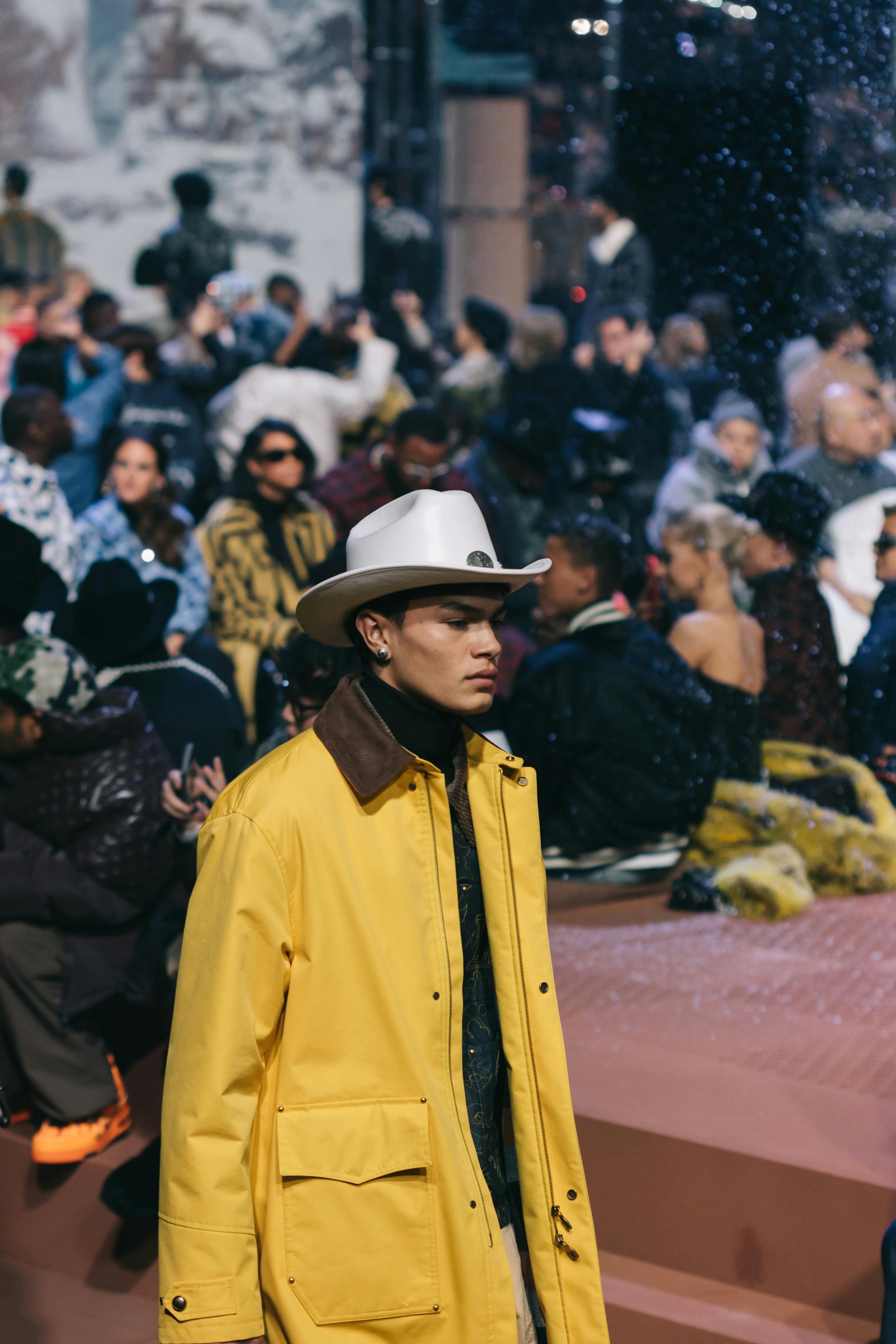 Models wear Pharrell's Louis Vuitton FW24 menswear collection