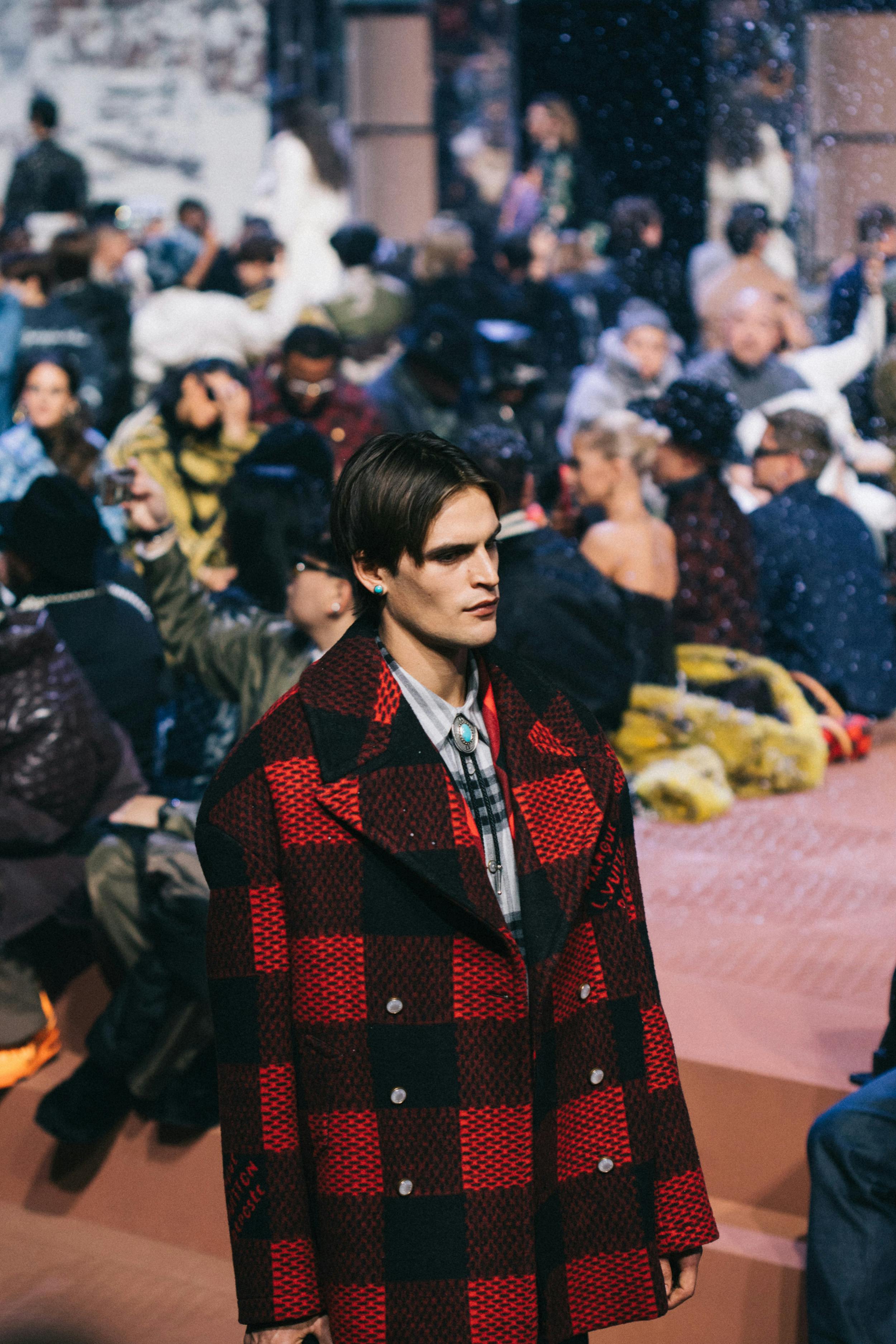 Models wear Pharrell's Louis Vuitton FW24 menswear collection