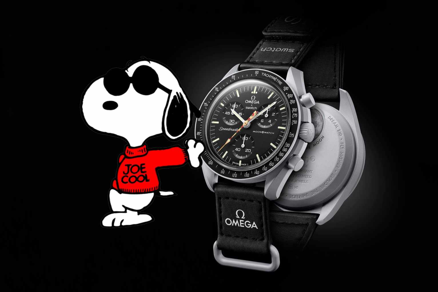 スウォッチ スヌーピー オメガ SnoopyxSwatch ブラック 海外最新 - 時計