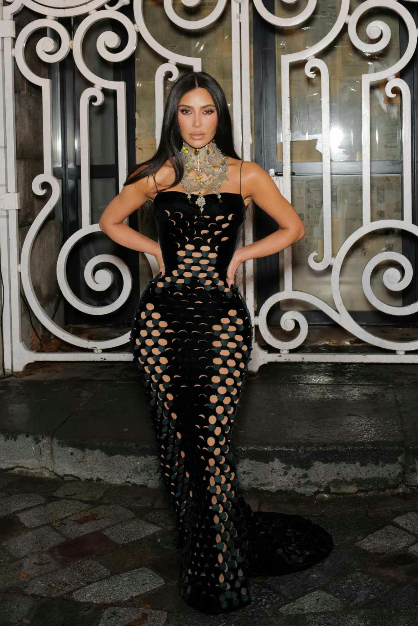 Kim Kardashian wears Maison Margiela during Paris Fashion Couture Week SS24