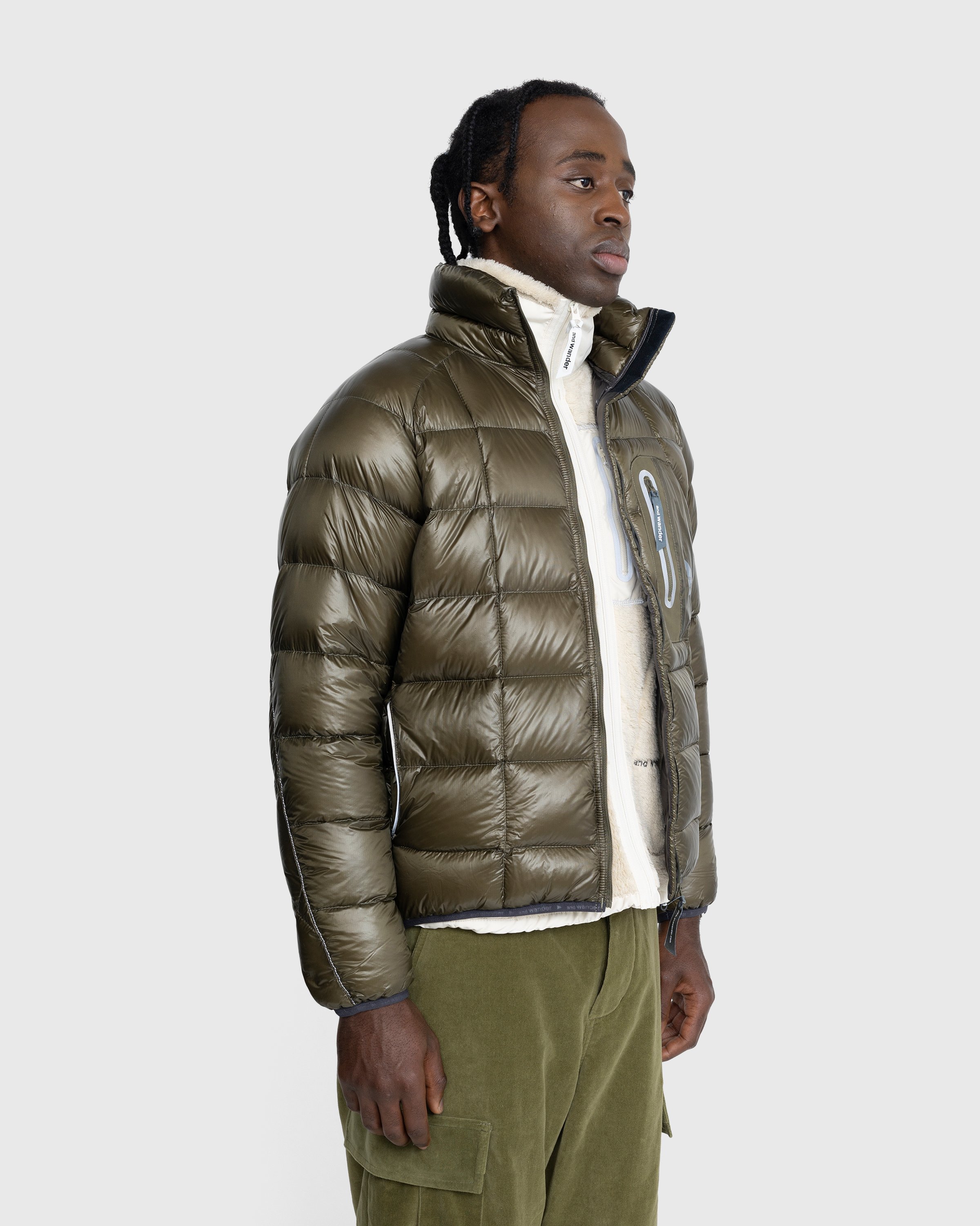 And Wander - Diamond Stitch Down Jacket Khaki - Clothing - Green - Image 2