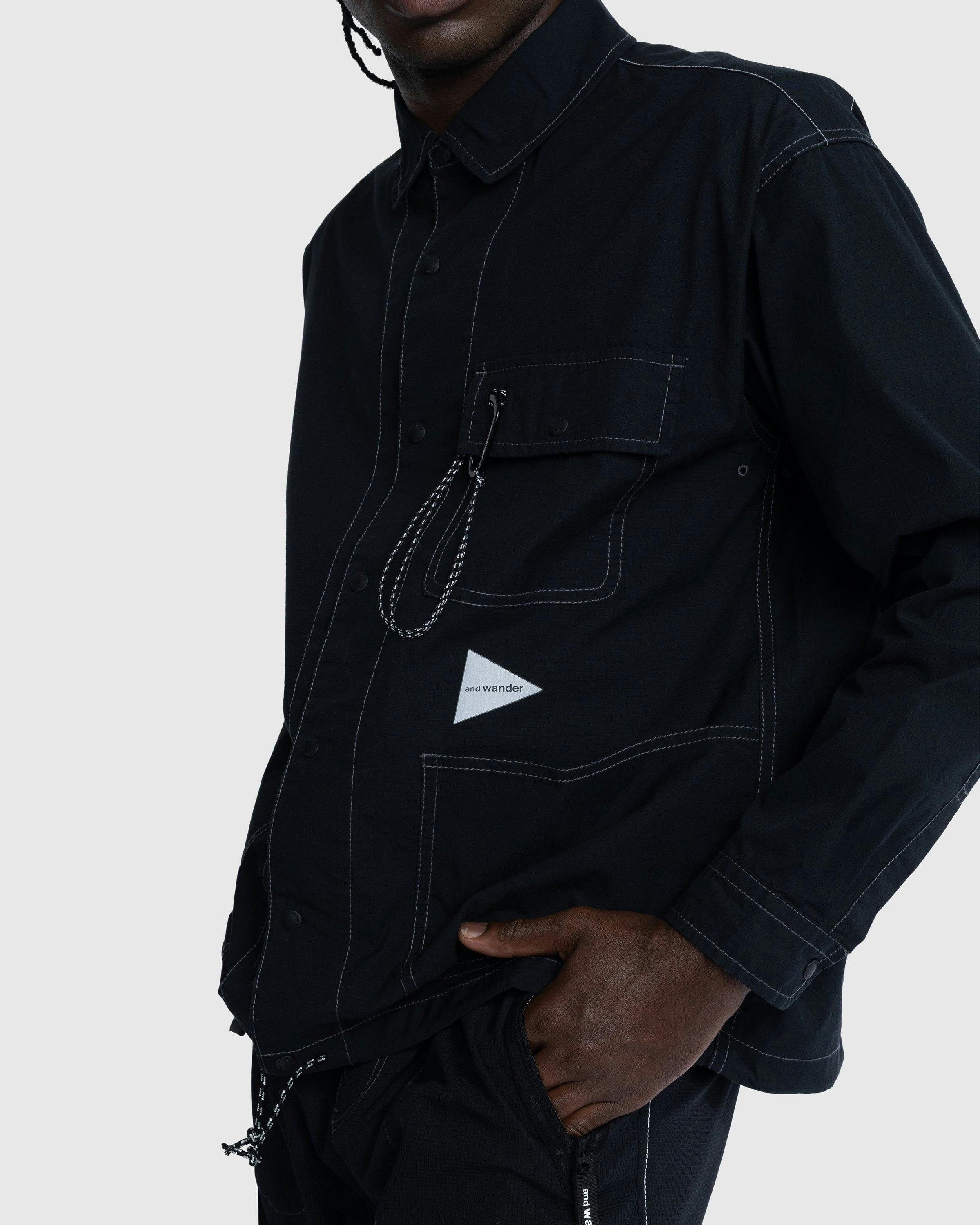 And Wander - Dry Ripstop Shirt Jacket Black - Clothing - Black - Image 4