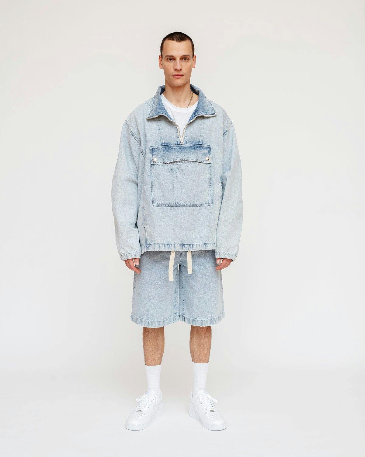 Acne Studios - Half-Zip Denim Anorak Washed Light Blue - Clothing - Blue - Image 4