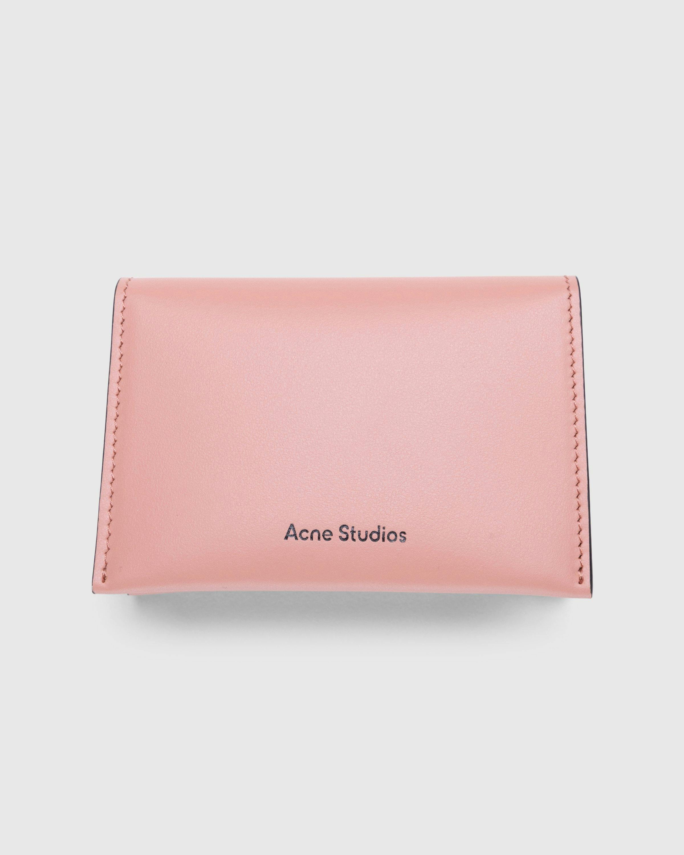 Acne Studios - Folded Leather Card Holder Salmon Pink - Accessories - Pink - Image 1