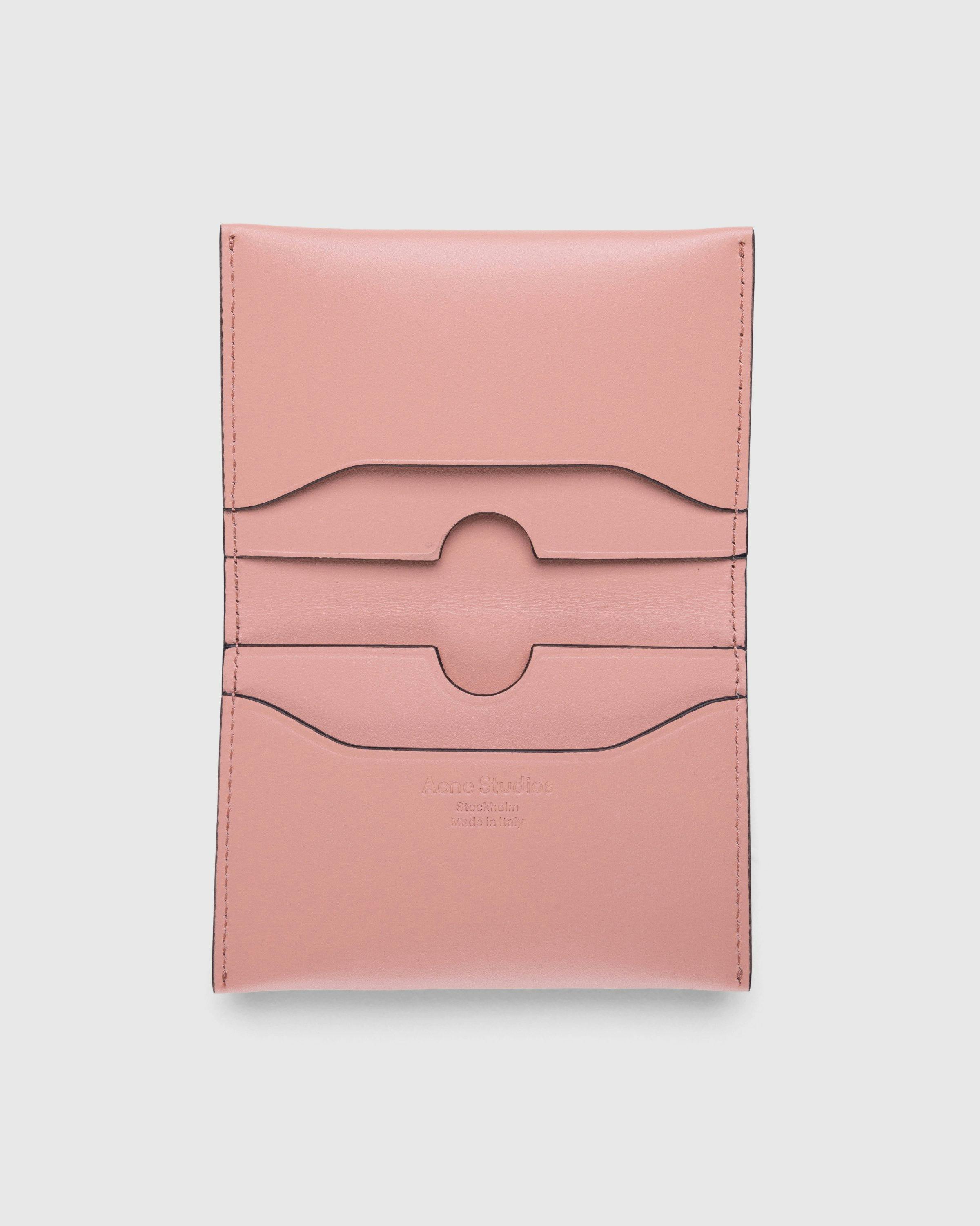 Acne Studios - Folded Leather Card Holder Salmon Pink - Accessories - Pink - Image 2