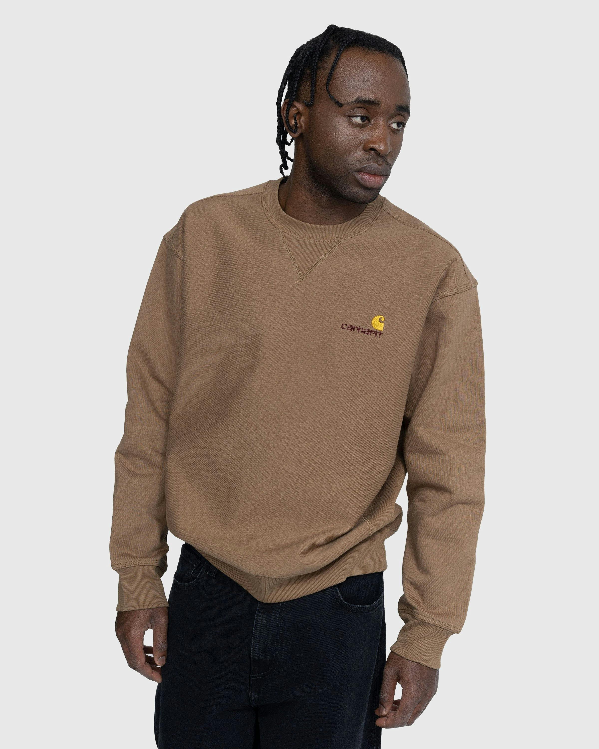 Carhartt WIP - American Script Sweatshirt Buffalo - Clothing - Brown - Image 5