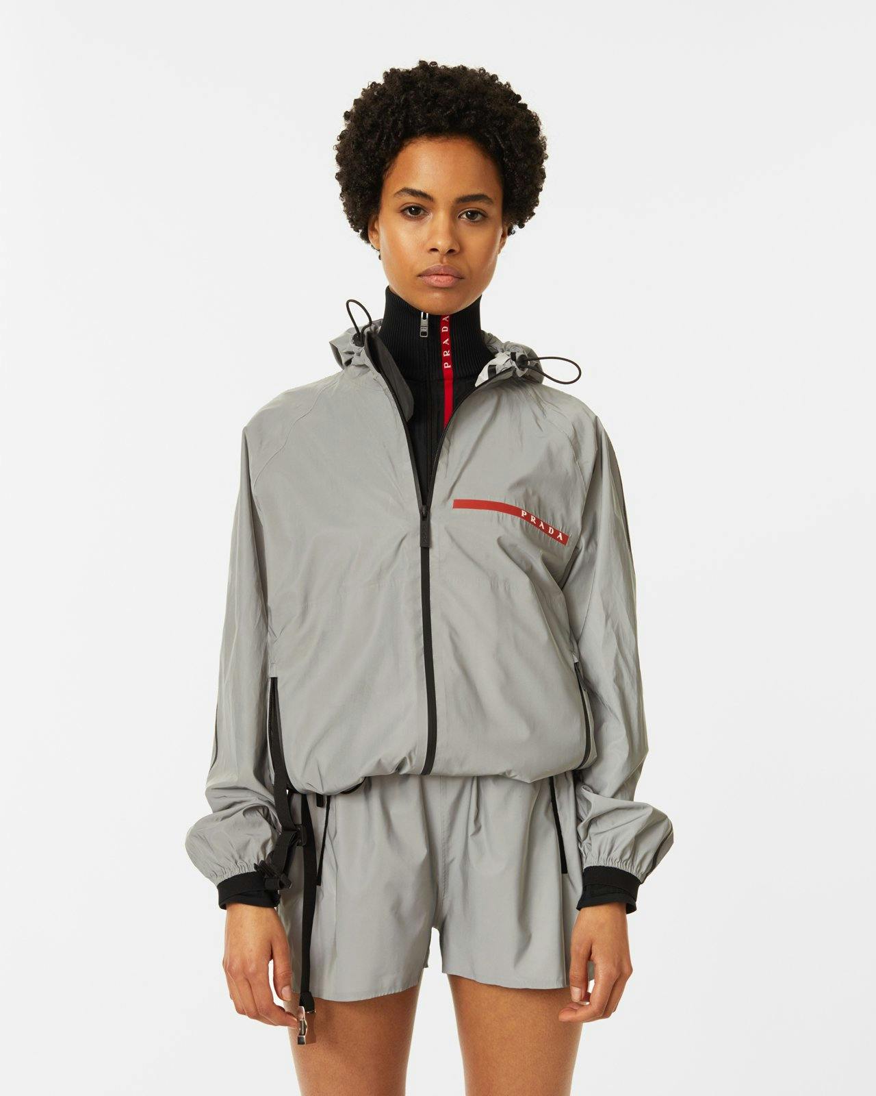 Prada - Reflective Zip Jacket Silver - Clothing - Grey - Image 1