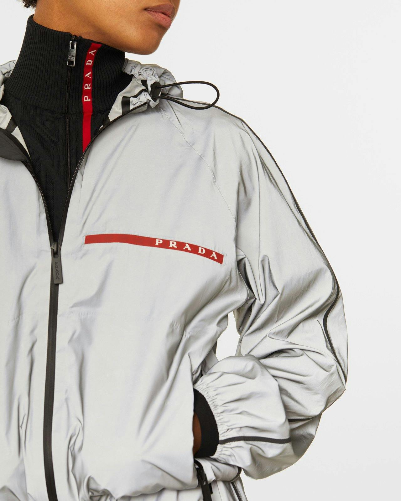 Prada - Reflective Zip Jacket Silver - Clothing - Grey - Image 2