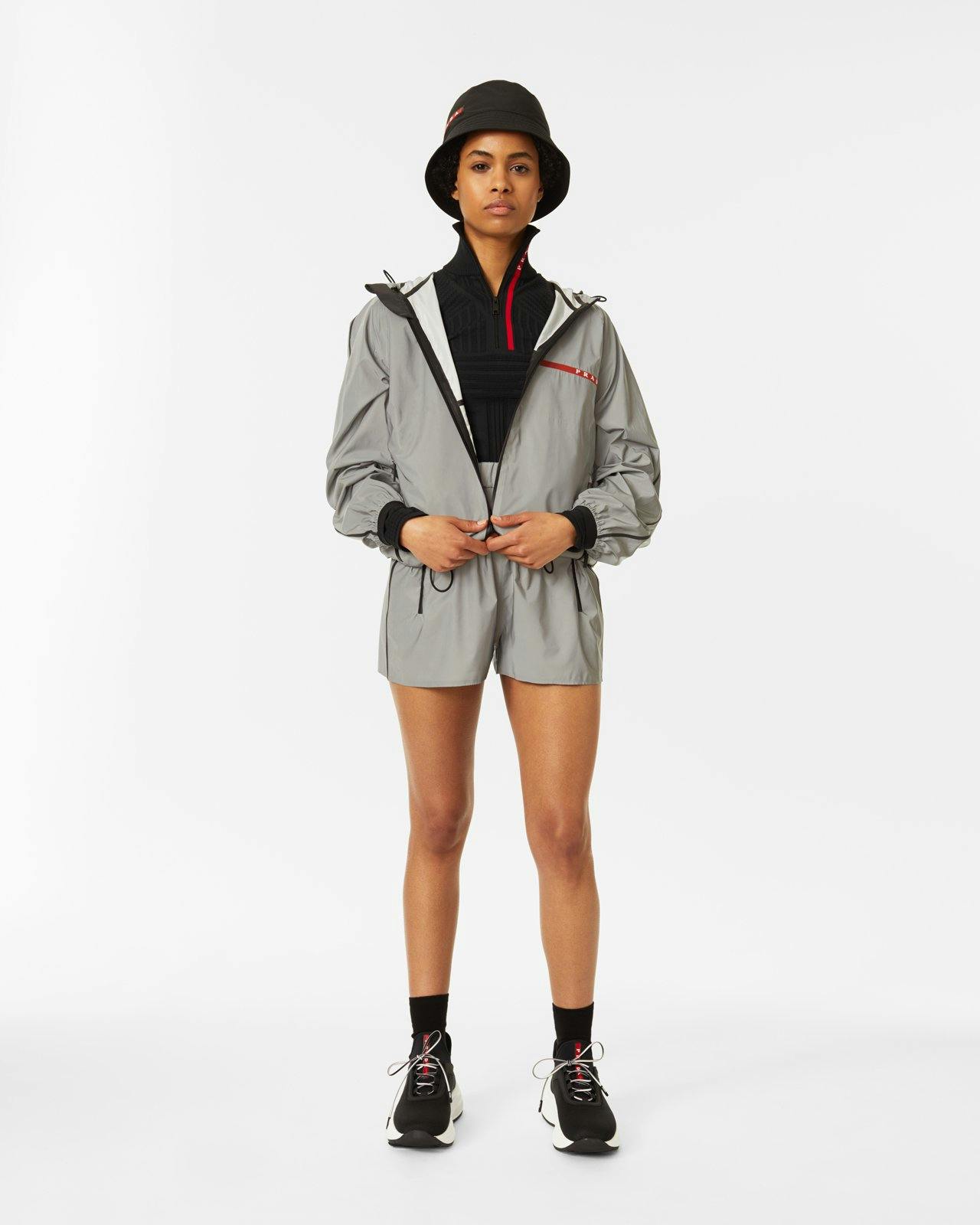 Prada - Reflective Zip Jacket Silver - Clothing - Grey - Image 4