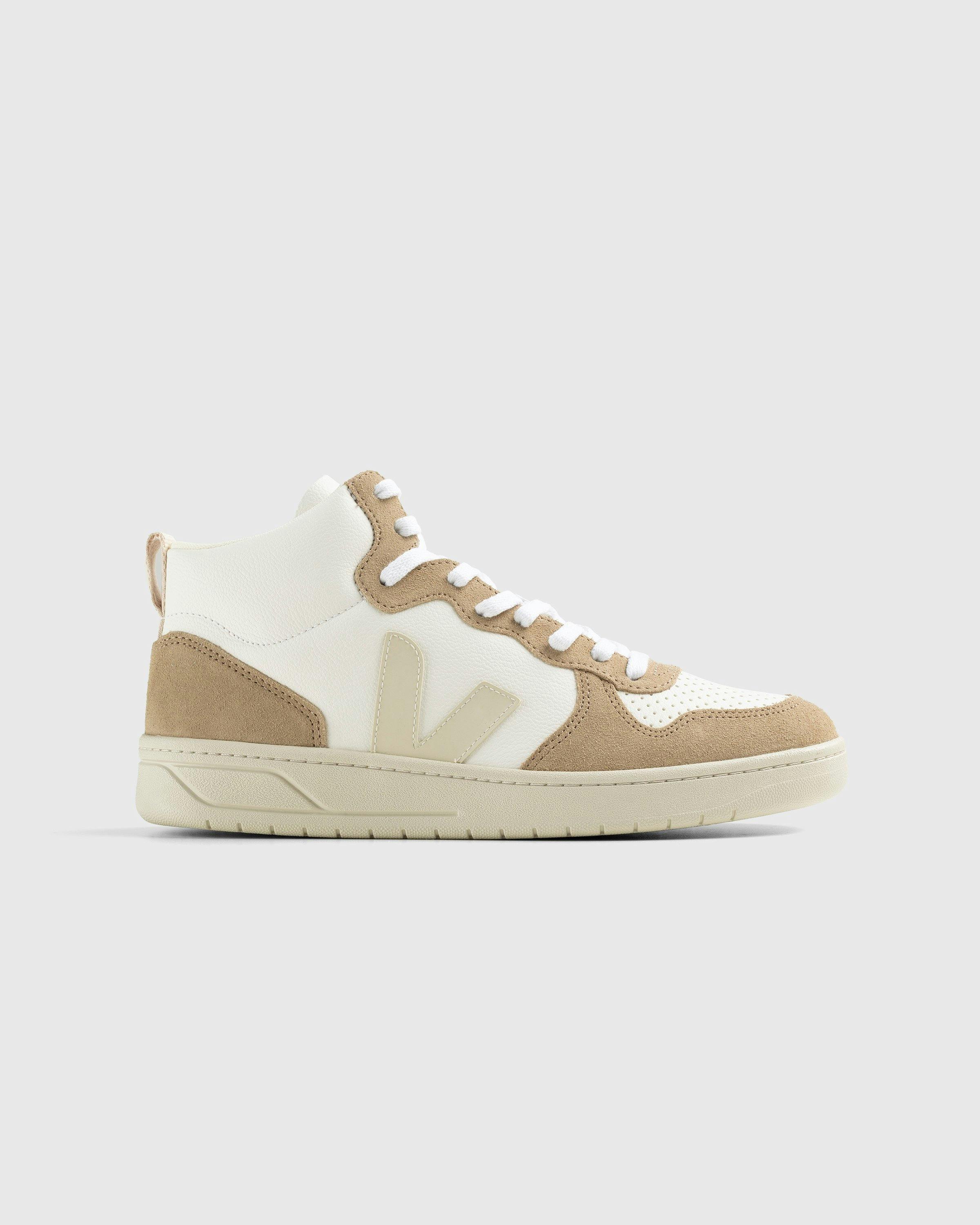 VEJA - V-15 Chrome-Free Leather White/Pierre/Sahara - Footwear - Beige - Image 1