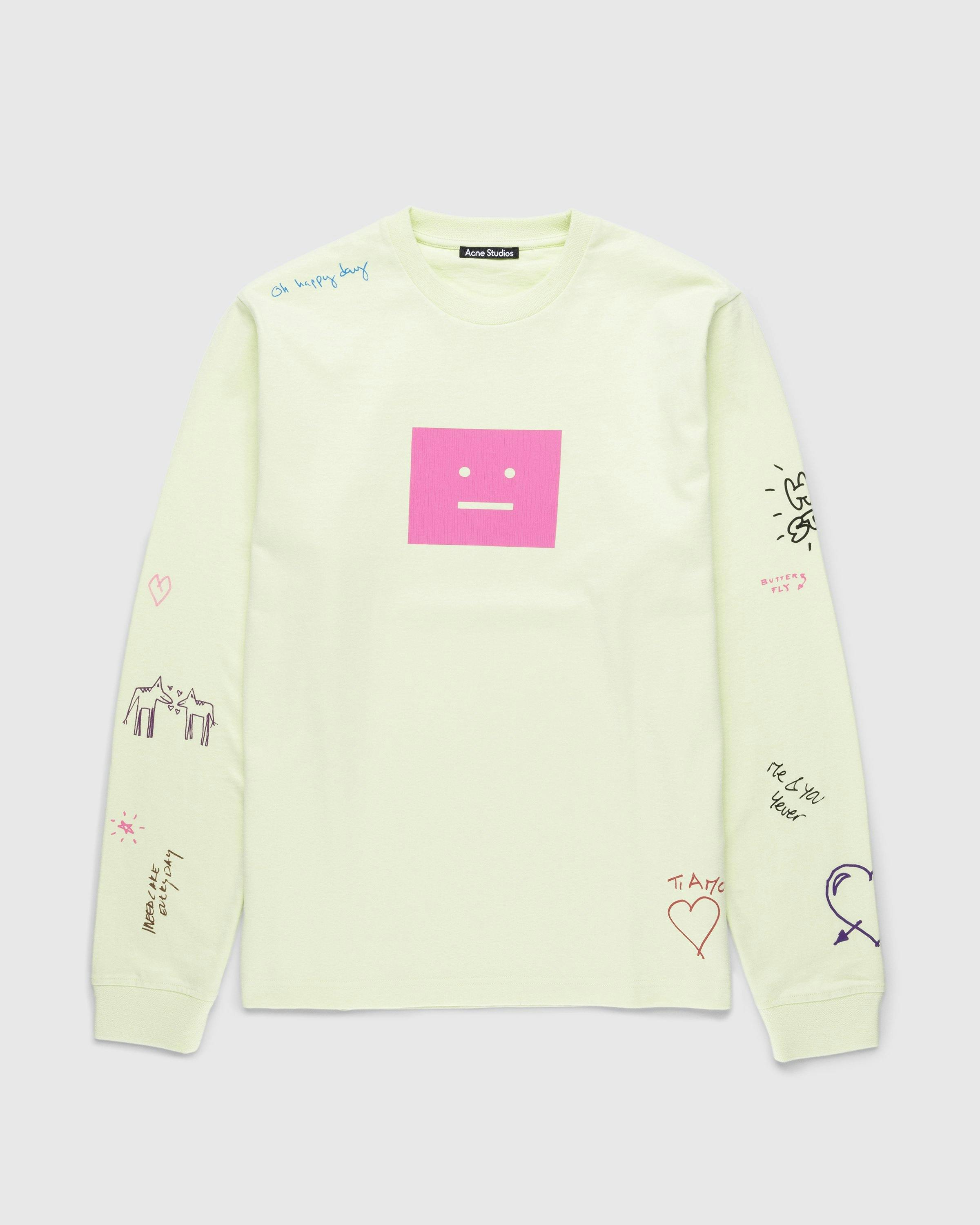 Acne Studios - Scribbles Longsleeve T-Shirt Green - Clothing - Green - Image 1