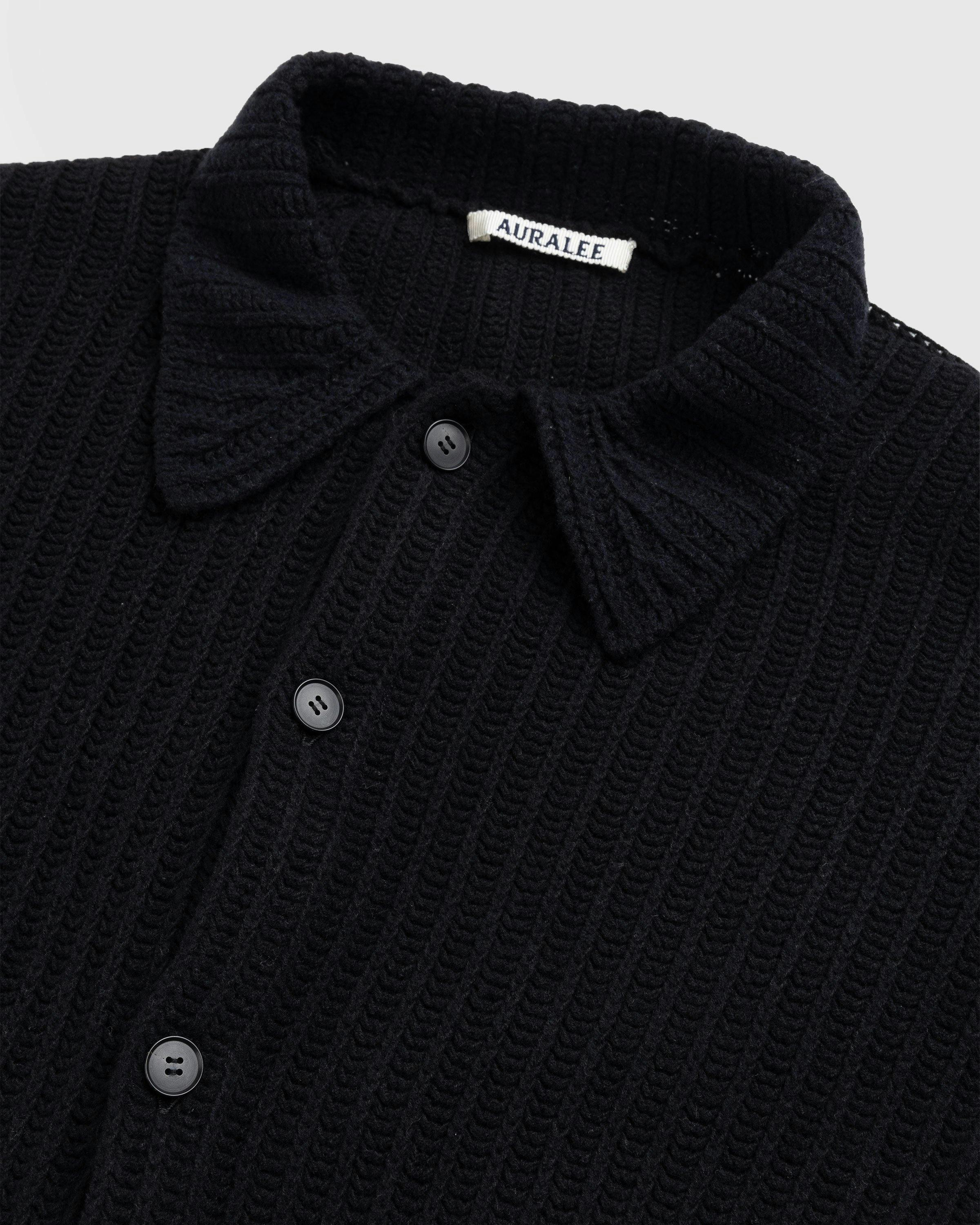 Auralee – Brushed Cotton Wool Rib Knit Shirt Black | Highsnobiety Shop