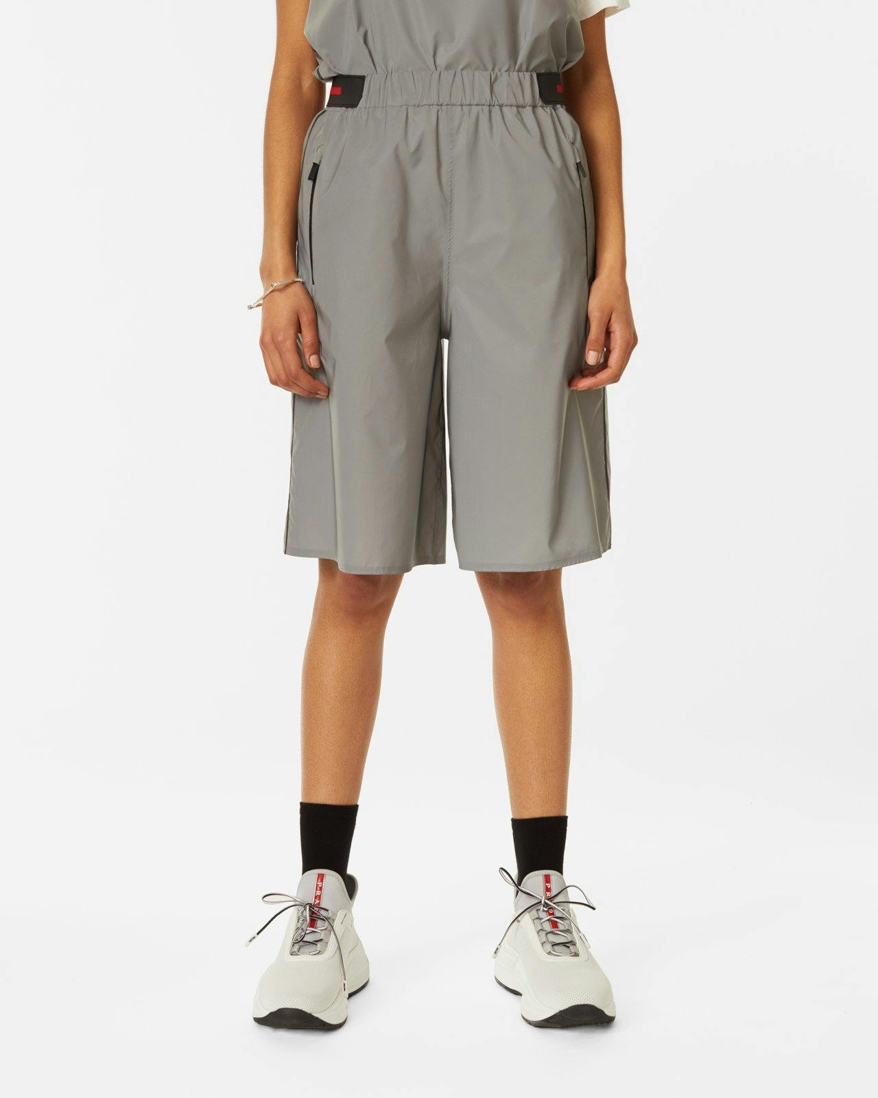 Prada - Women's Reflective Bermuda Shorts - Clothing - Grey - Image 3