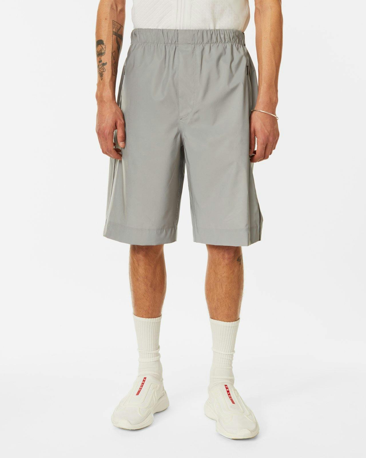 Prada - Reflective Bermuda Shorts - Clothing - Grey - Image 1