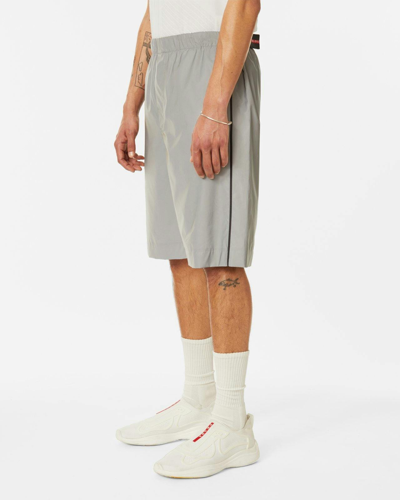 Prada - Reflective Bermuda Shorts - Clothing - Grey - Image 3